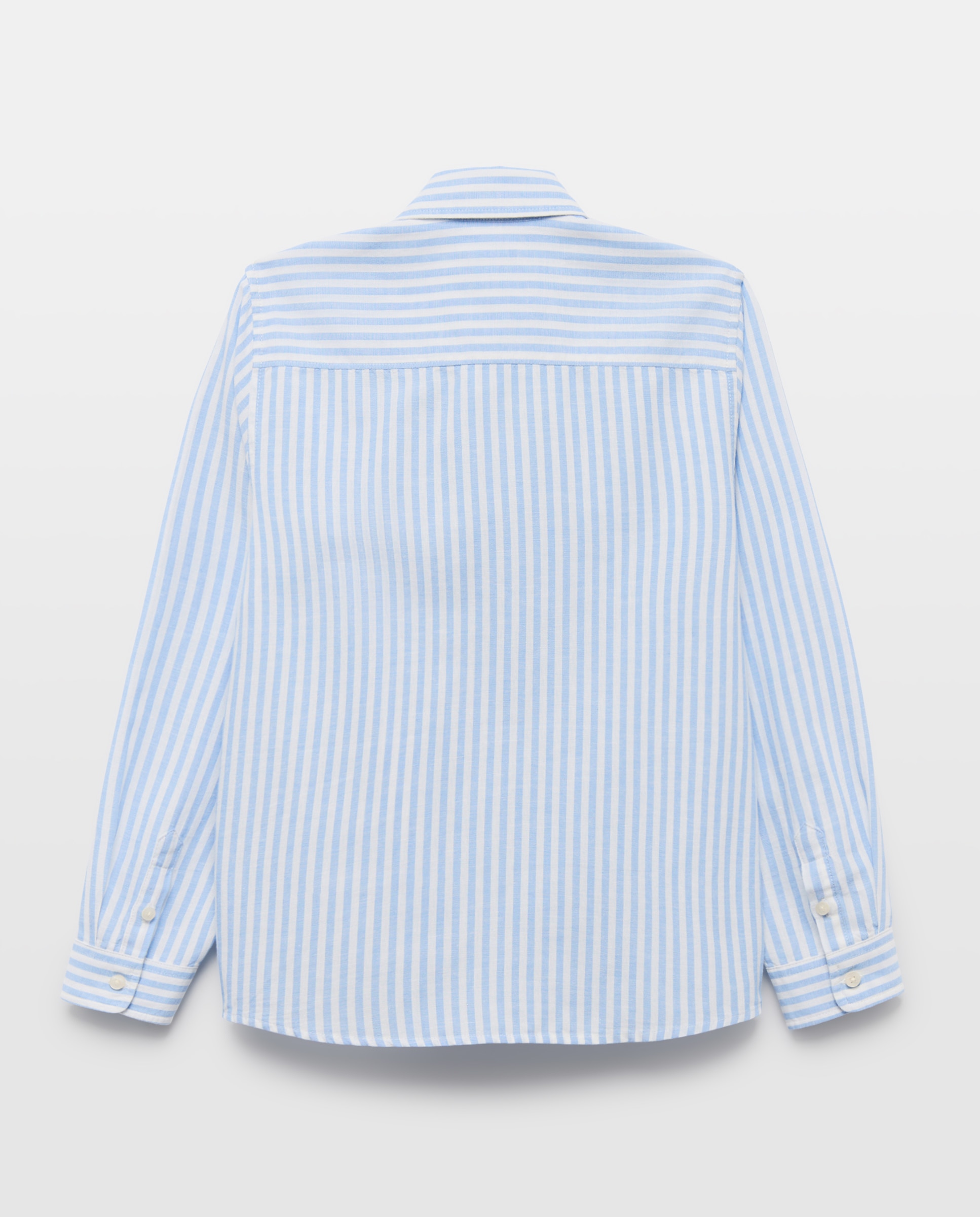 Camisa de niño algodón-lino rayas 400 Azul-2