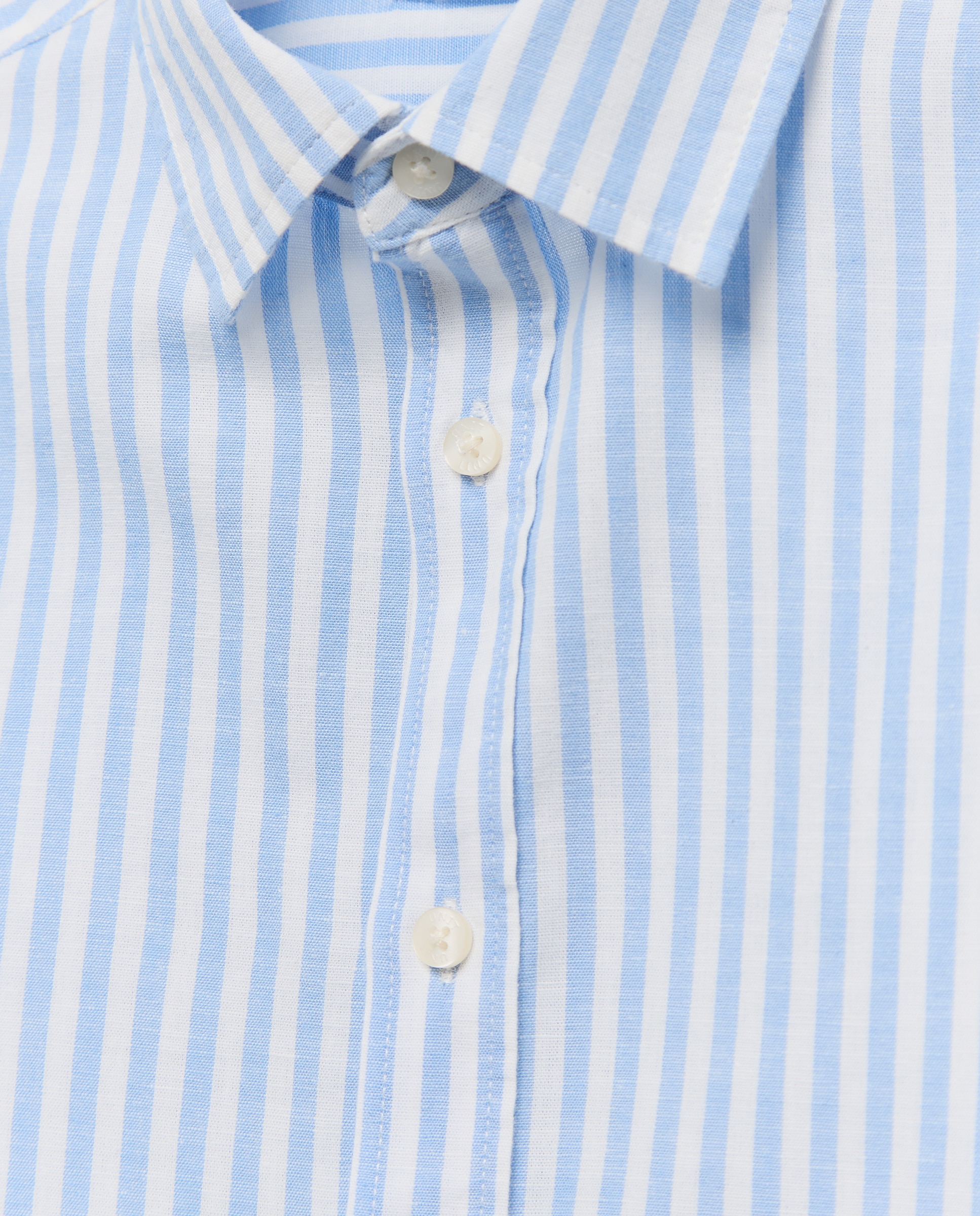 Camisa de niño algodón-lino rayas 400 Azul-3