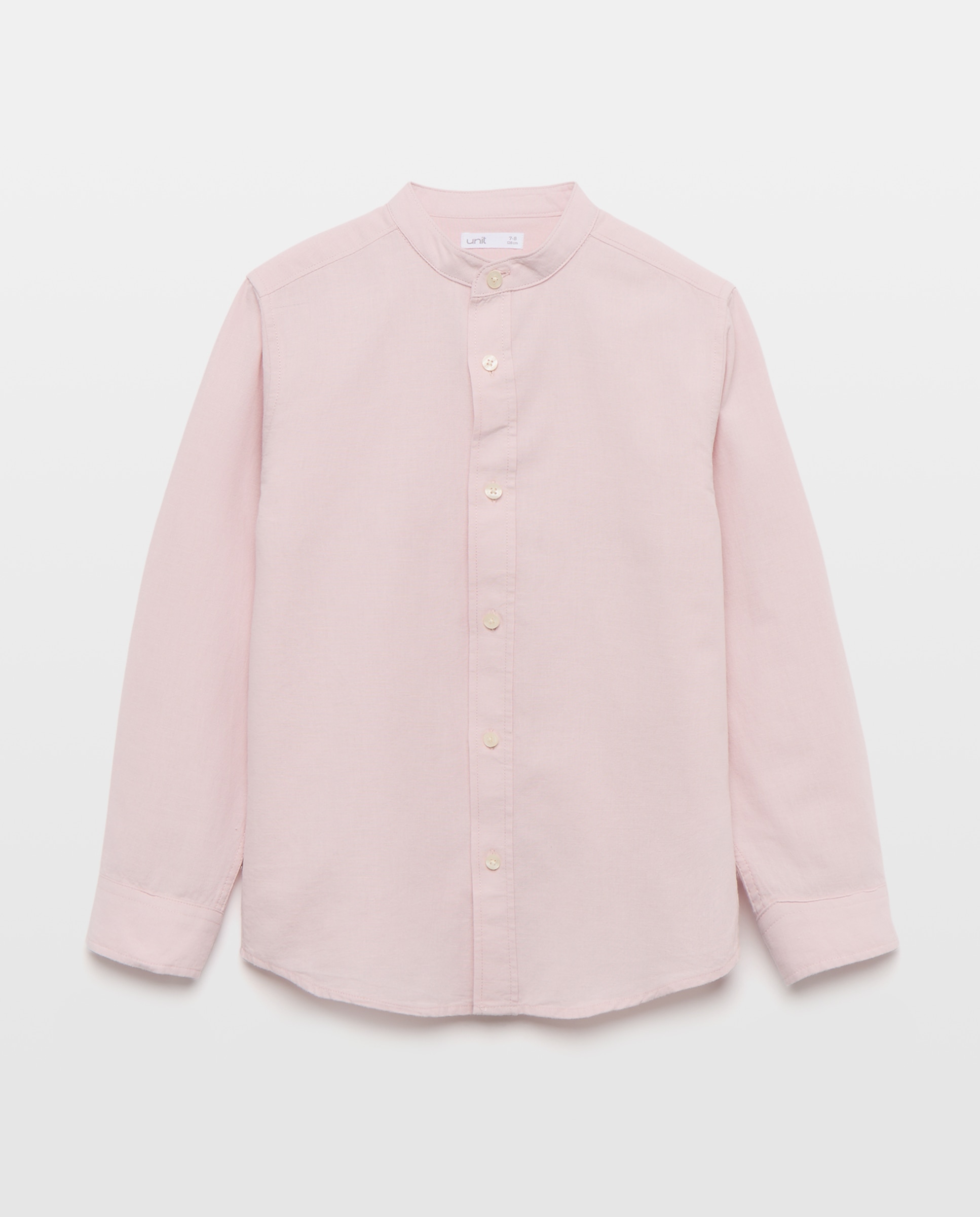 Imagen 0 de Camisa de niño algodón-lino cuello mao lisa