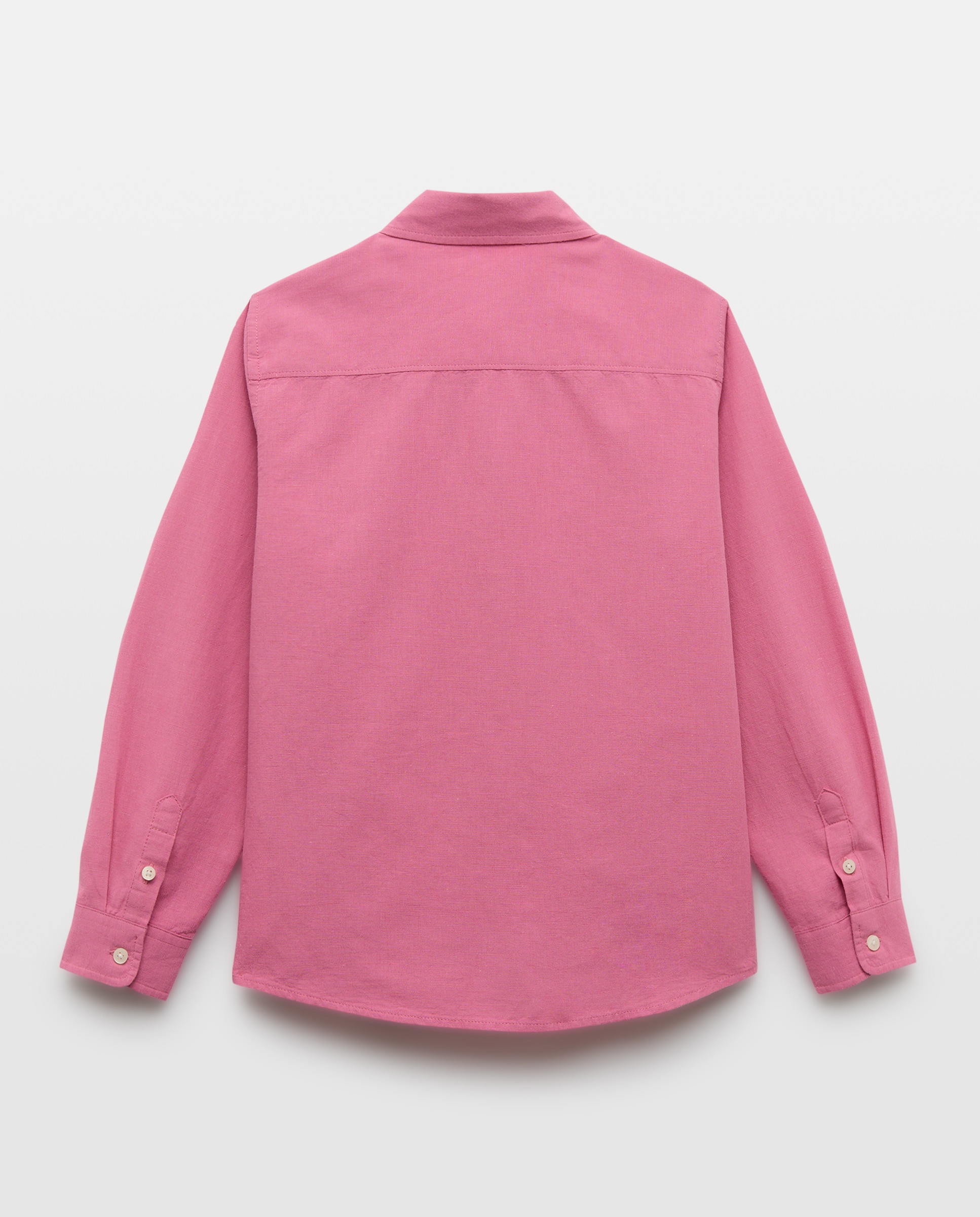Camisa de niño algodón-lino cuello mao polera 230 Rosa oscuro-2