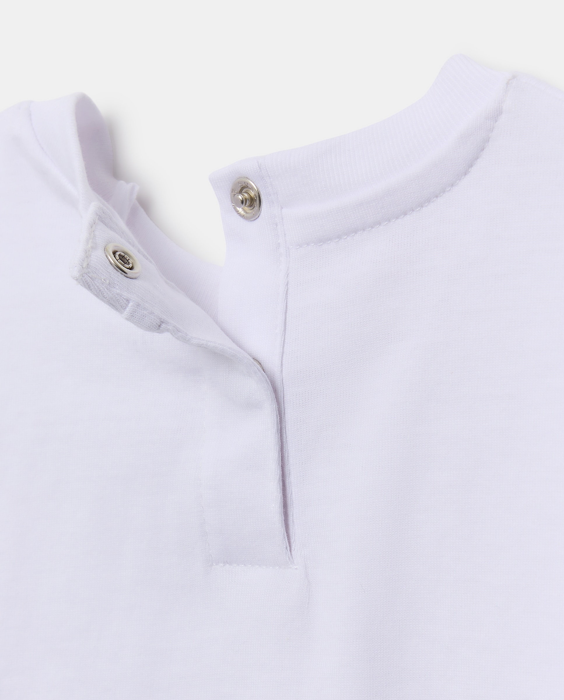 Camiseta de bebé lisa manga corta Blanco-3