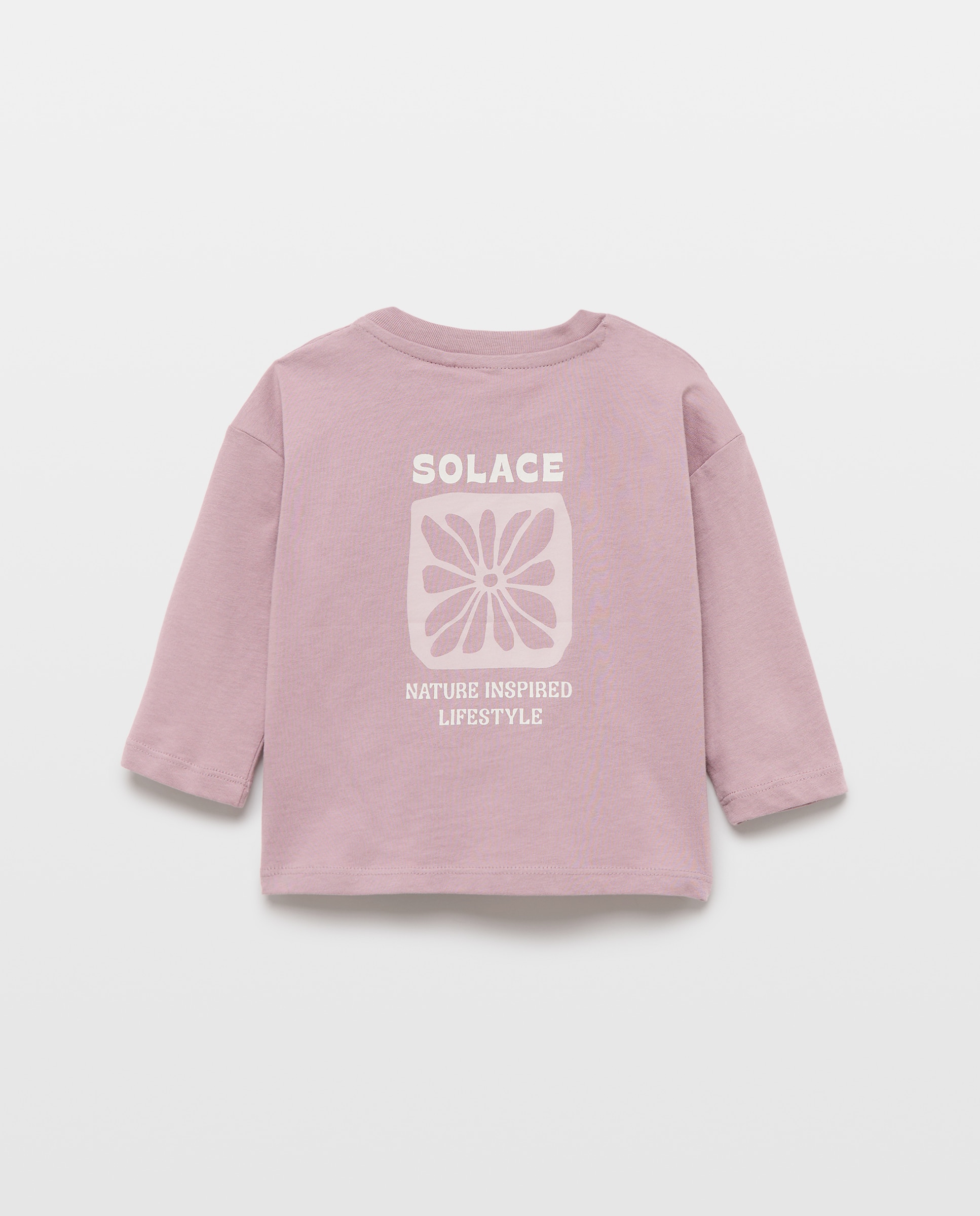 Camiseta de bebé estampada manga larga Morado-2