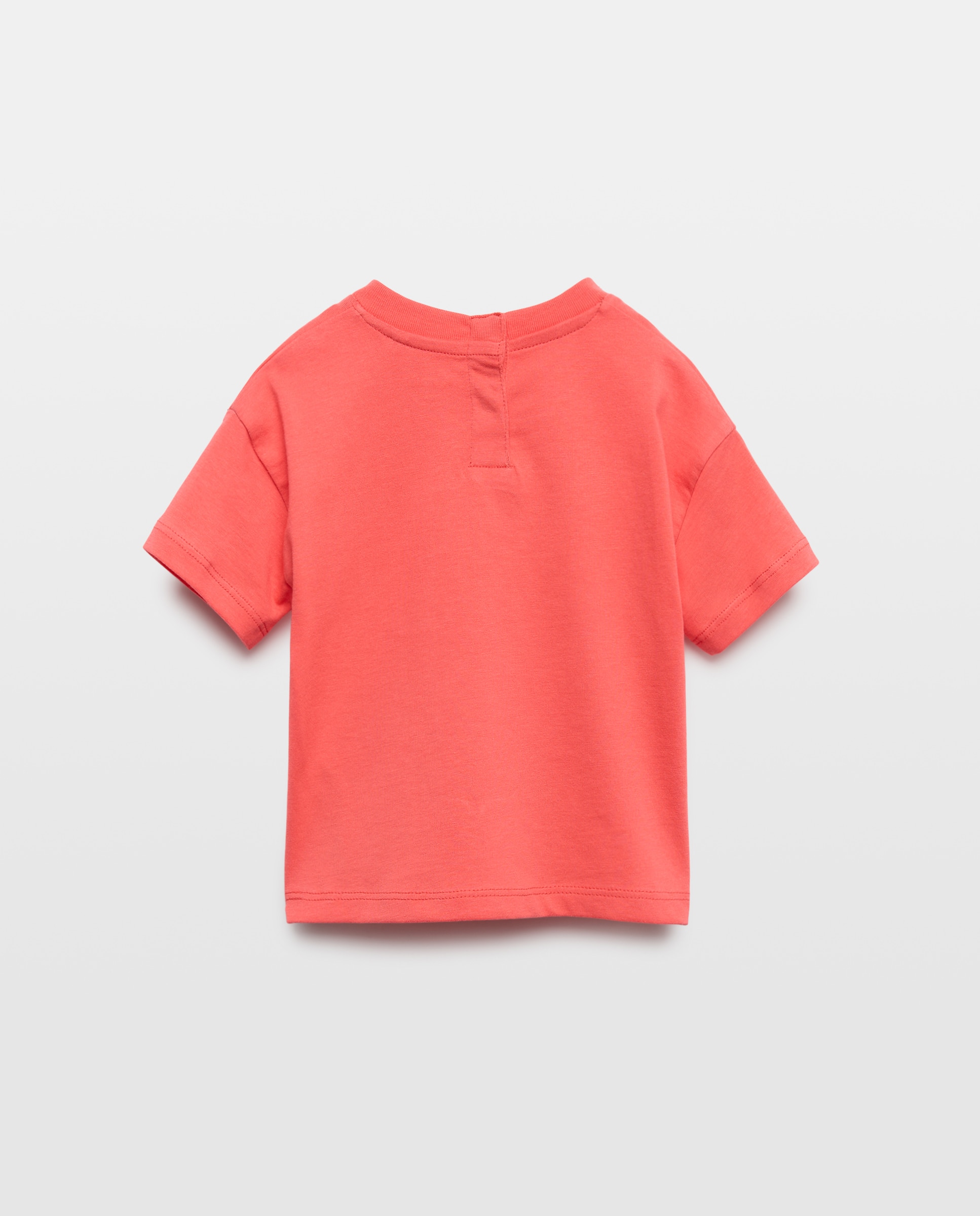 Camiseta de bebé lisa bolsillo manga corta 630 Coral-2