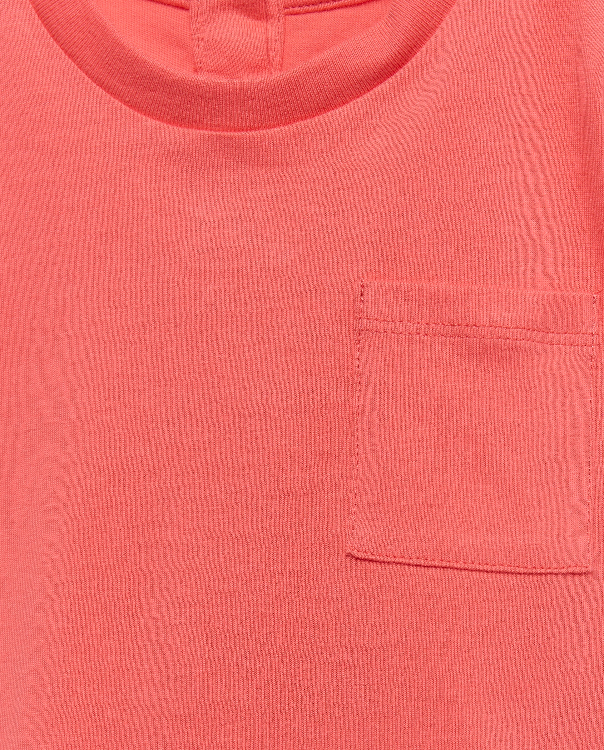 Camiseta de bebé lisa bolsillo manga corta 630 Coral-3