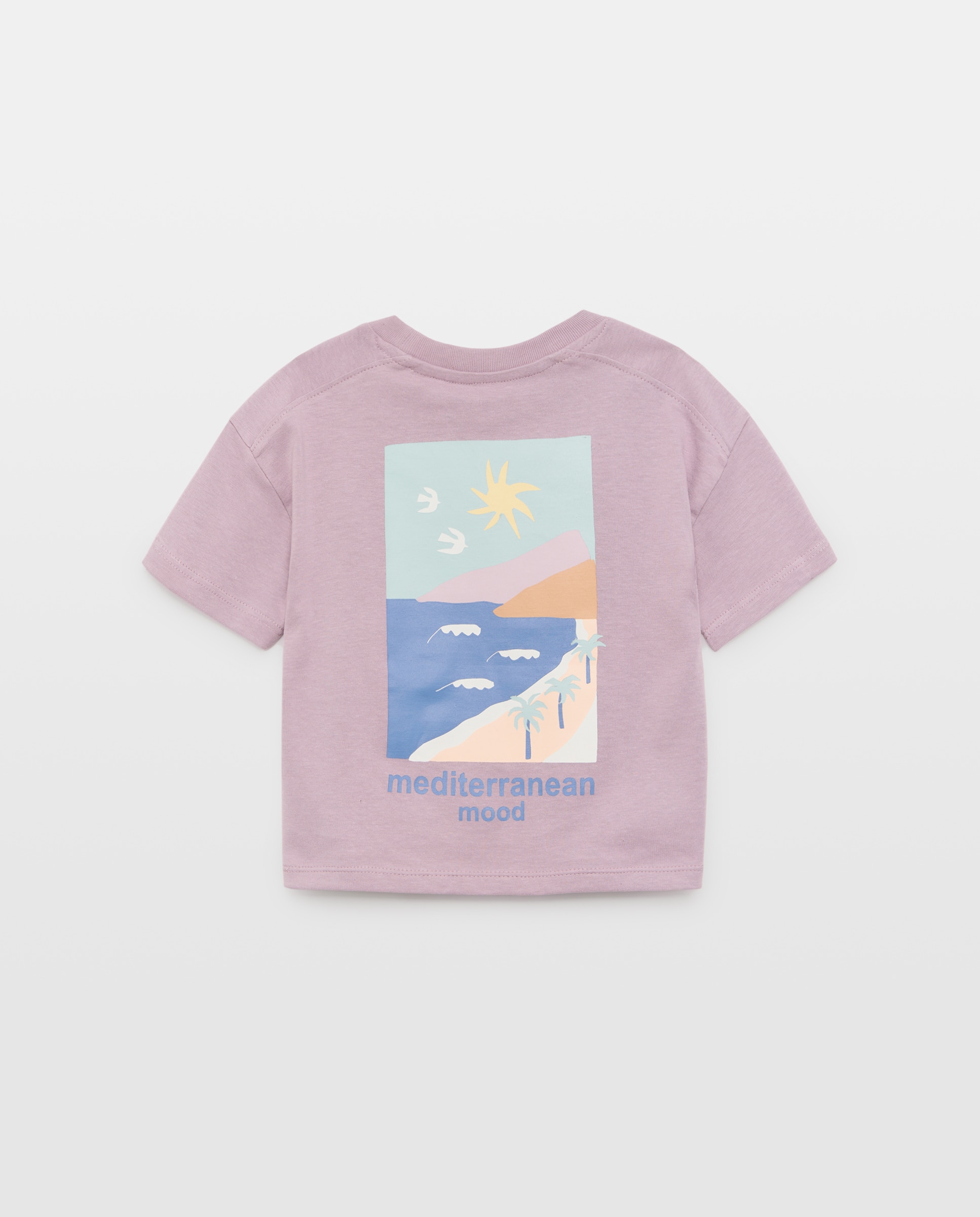 Camiseta de bebé estampada manga corta Morado-2