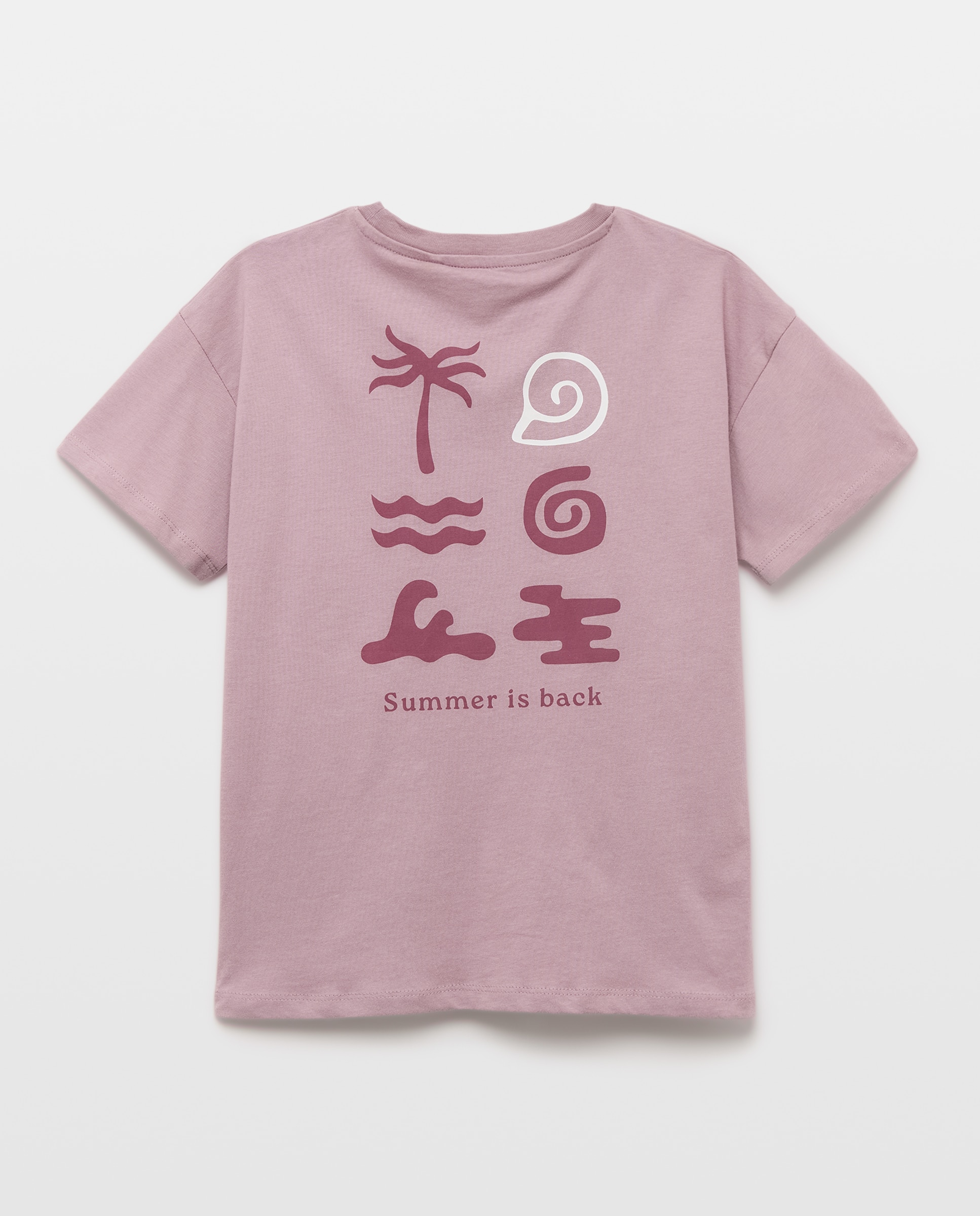 Camiseta de niño estampada manga corta Morado-2