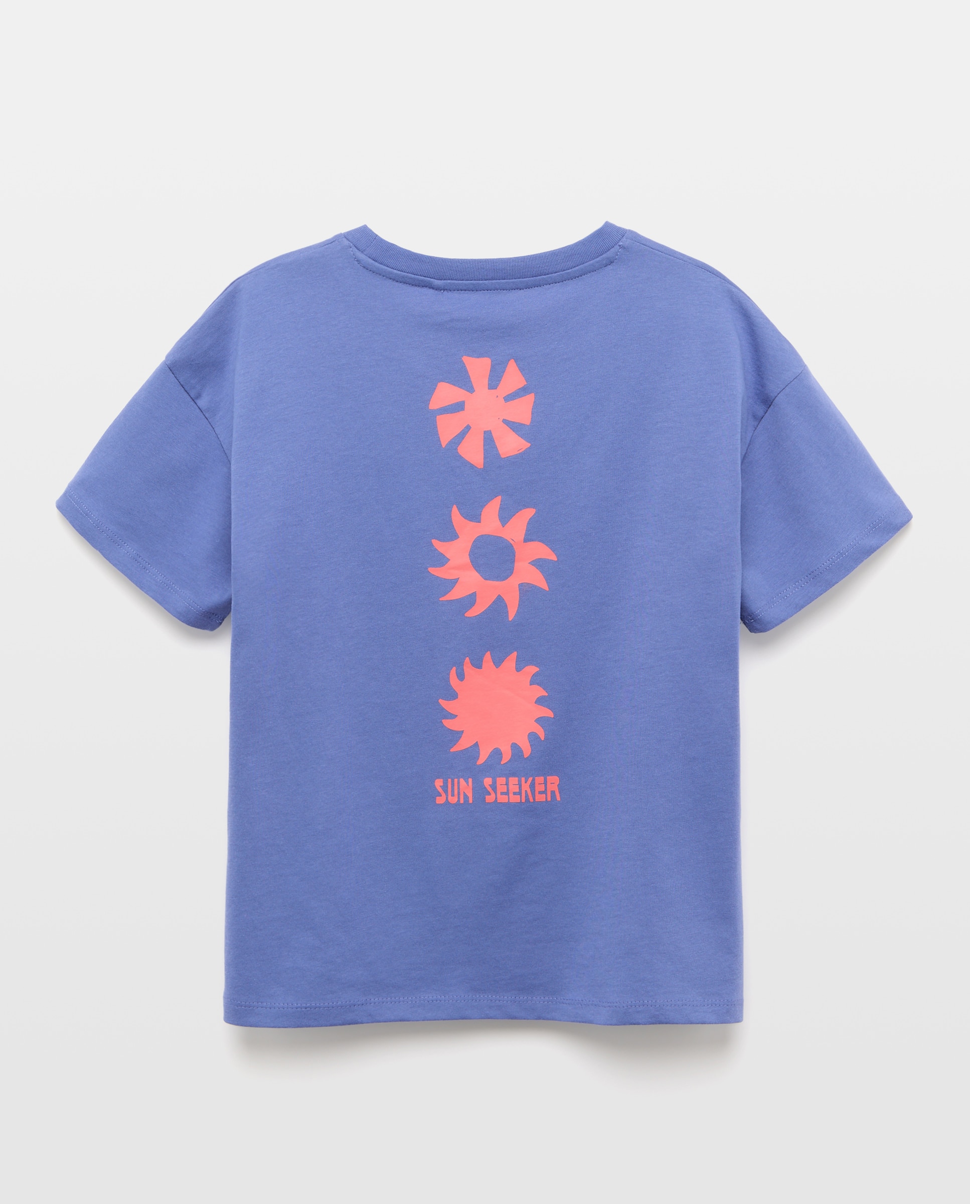 Camiseta de niño estampada manga corta Añil-2