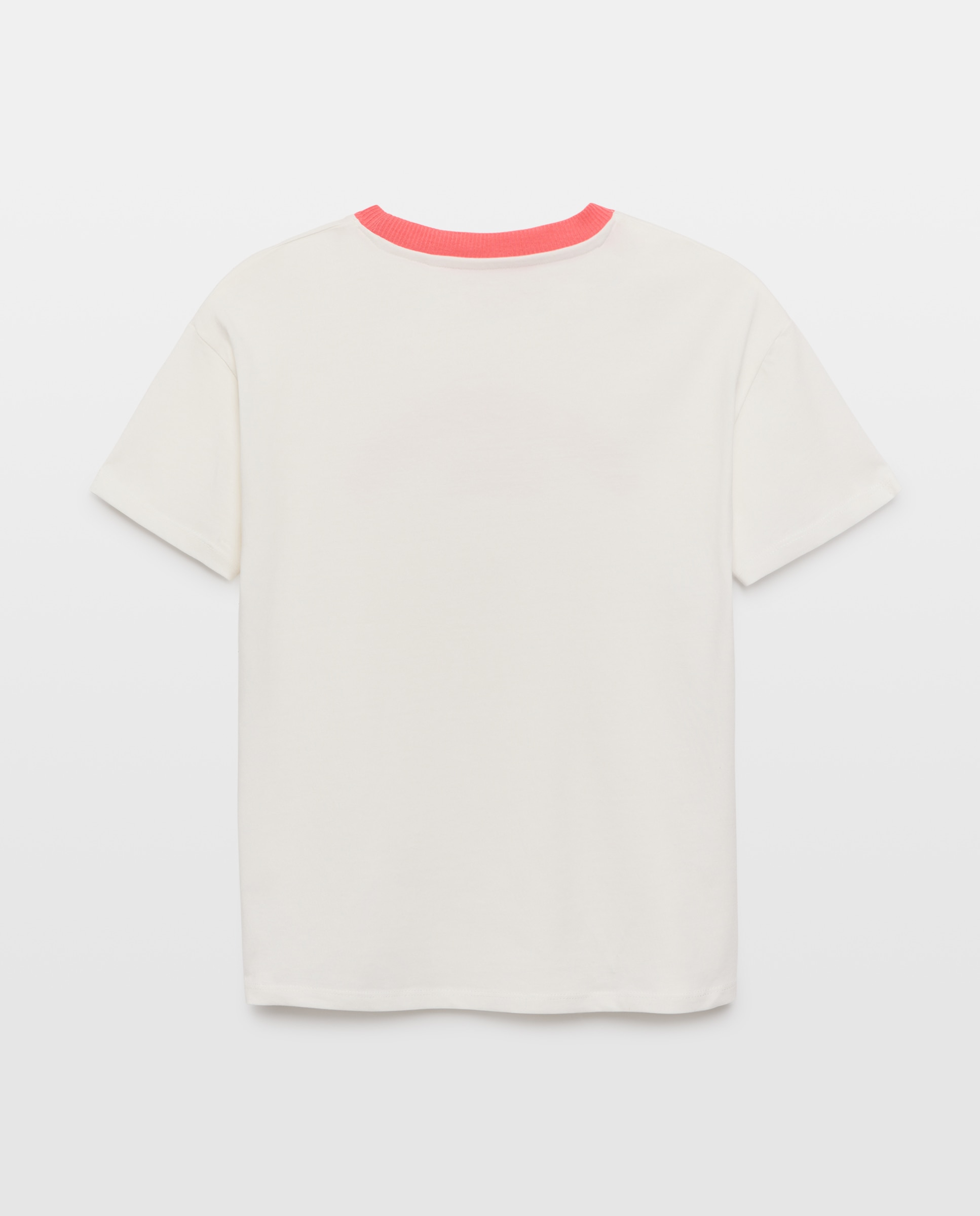 Camiseta de niño rayas bolsillo manga corta Blanco roto-2