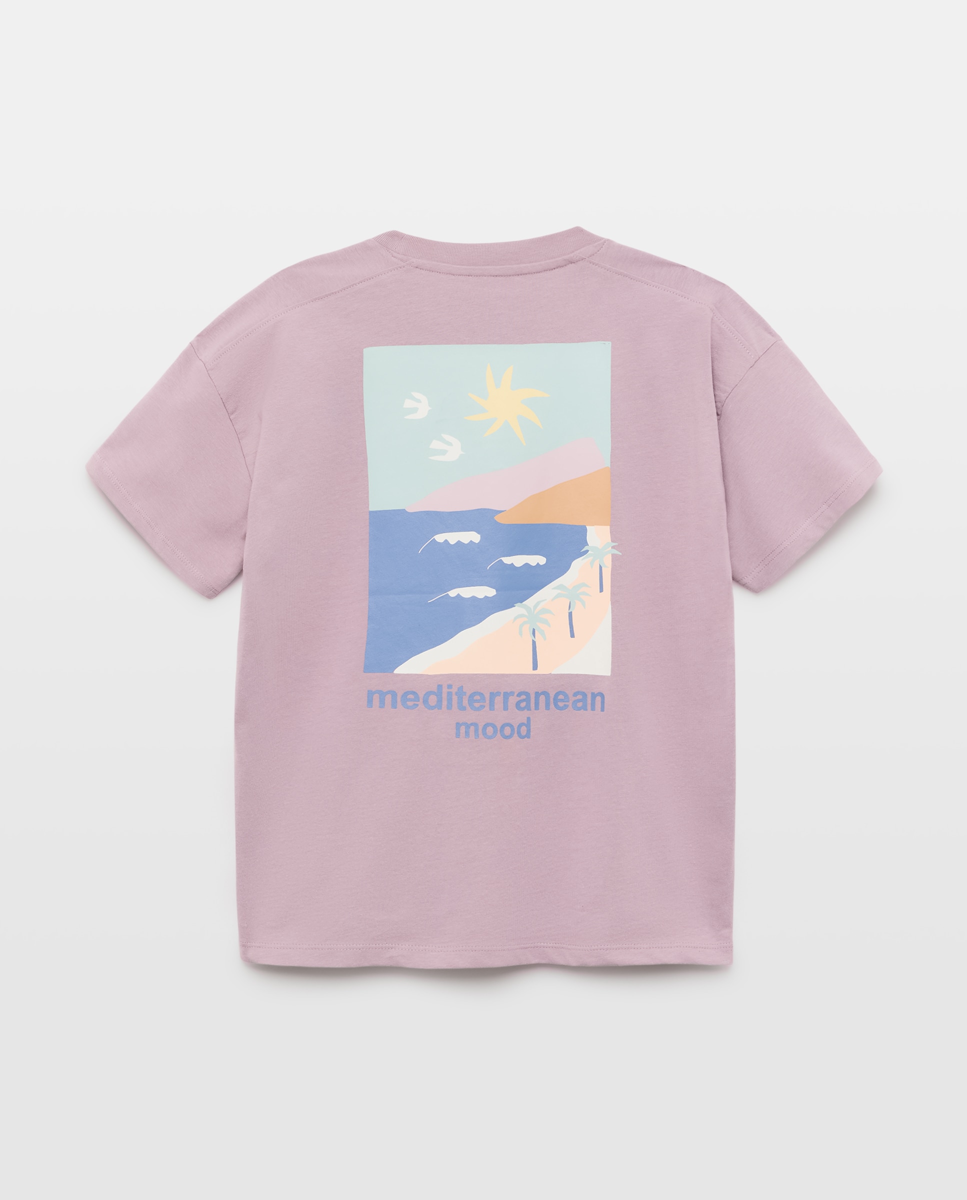 Camiseta de niño estampada manga corta Morado-2