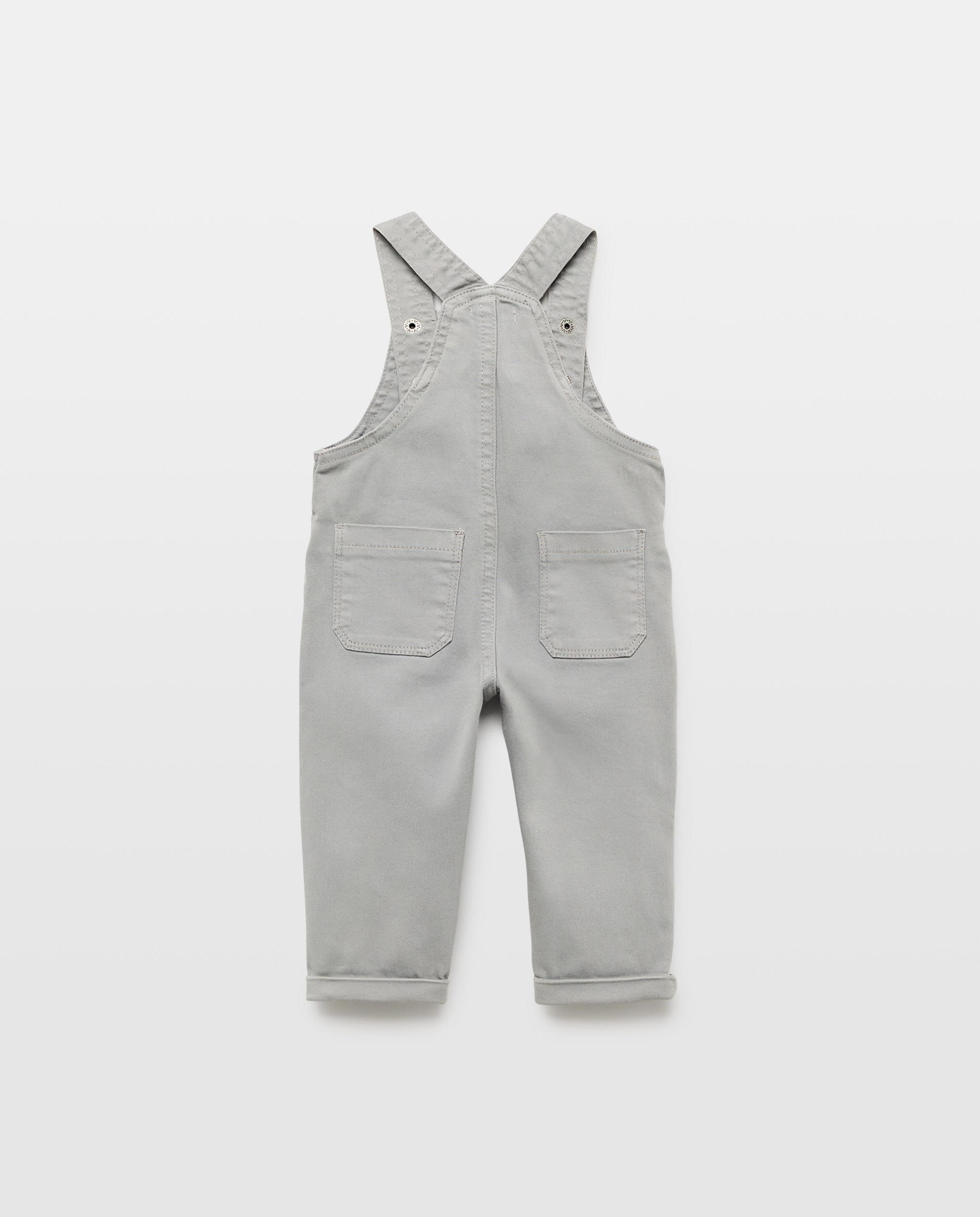 Peto de bebé denim color Gris claro-2