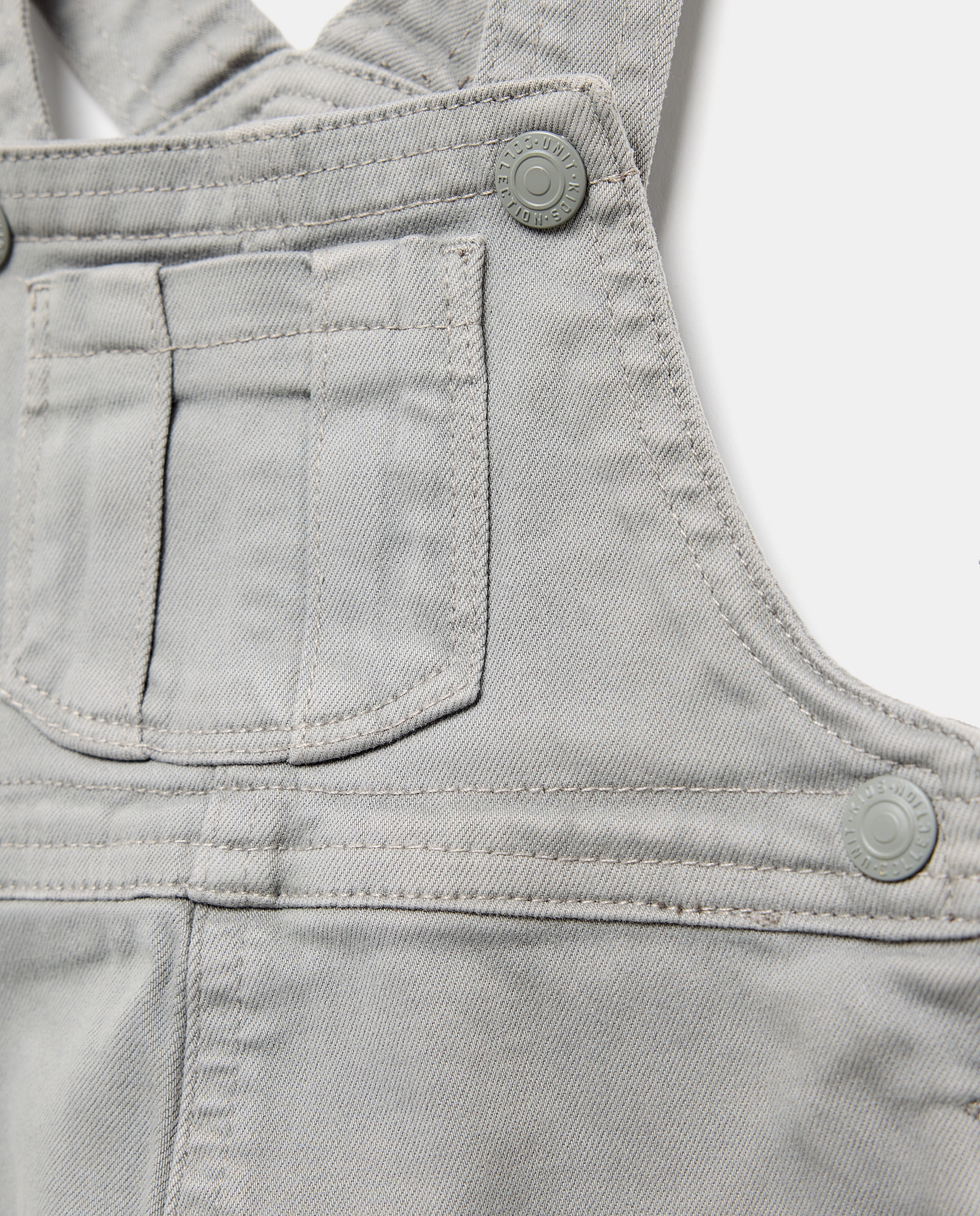 Peto de bebé denim color Gris claro-3
