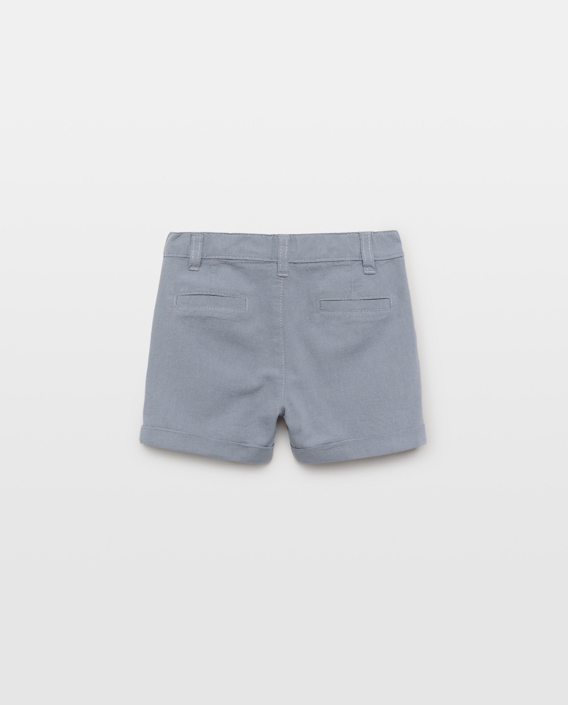 Bermuda de bebé chino algodón-lino 400 Azul-2