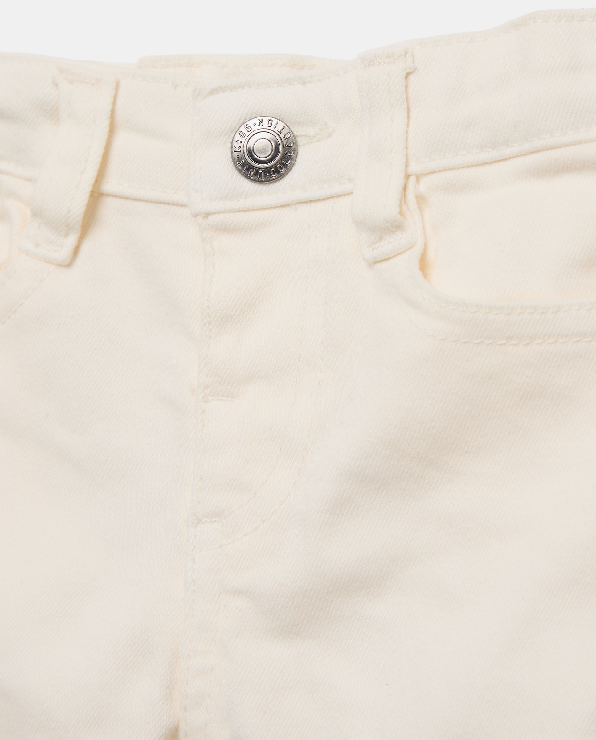 Bermuda de bebé denim color 5 bolsillos efecto lava 120 Crudo-3