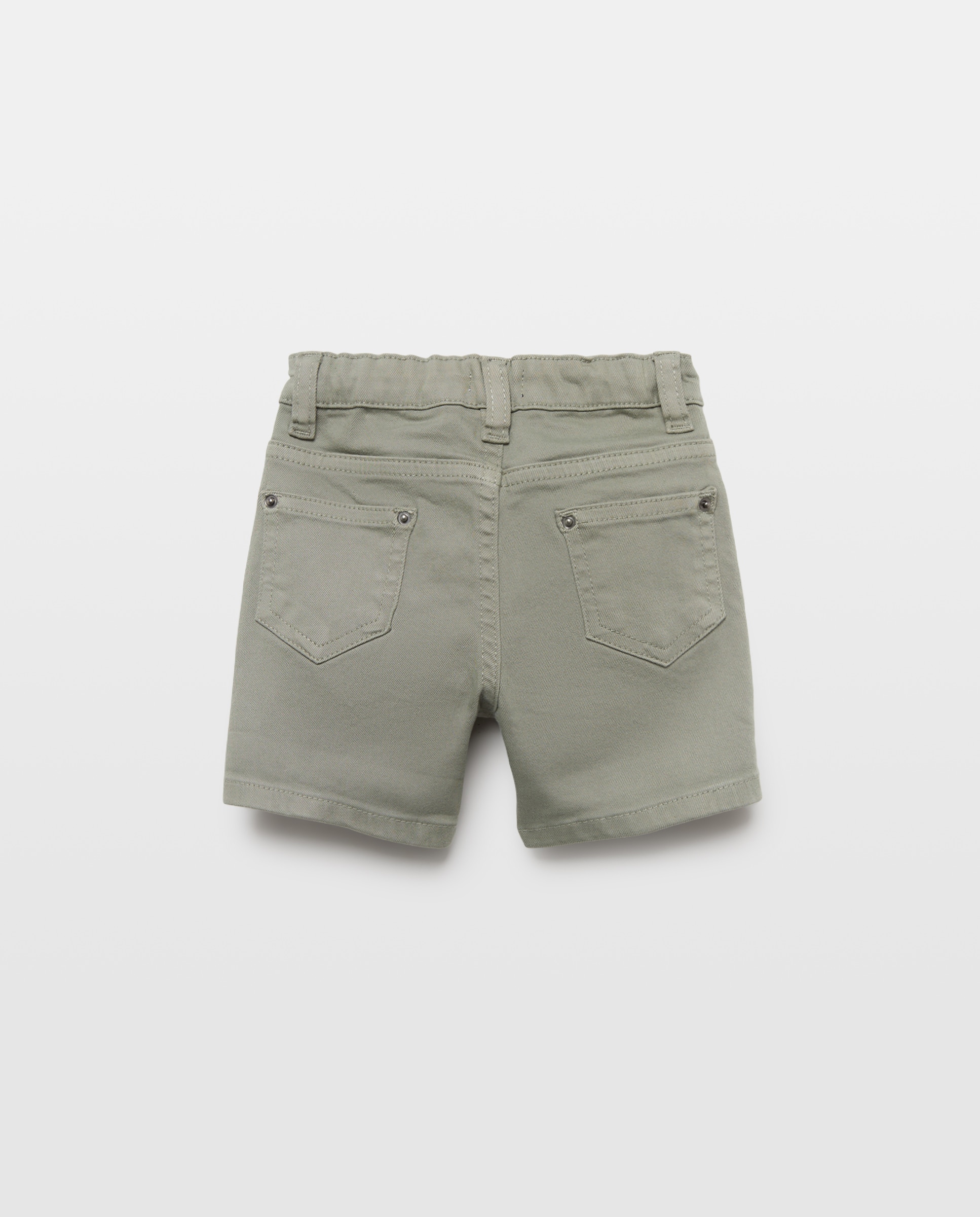 Bermuda de bebé denim color 5 bolsillos efecto lava 510 Verde claro-2