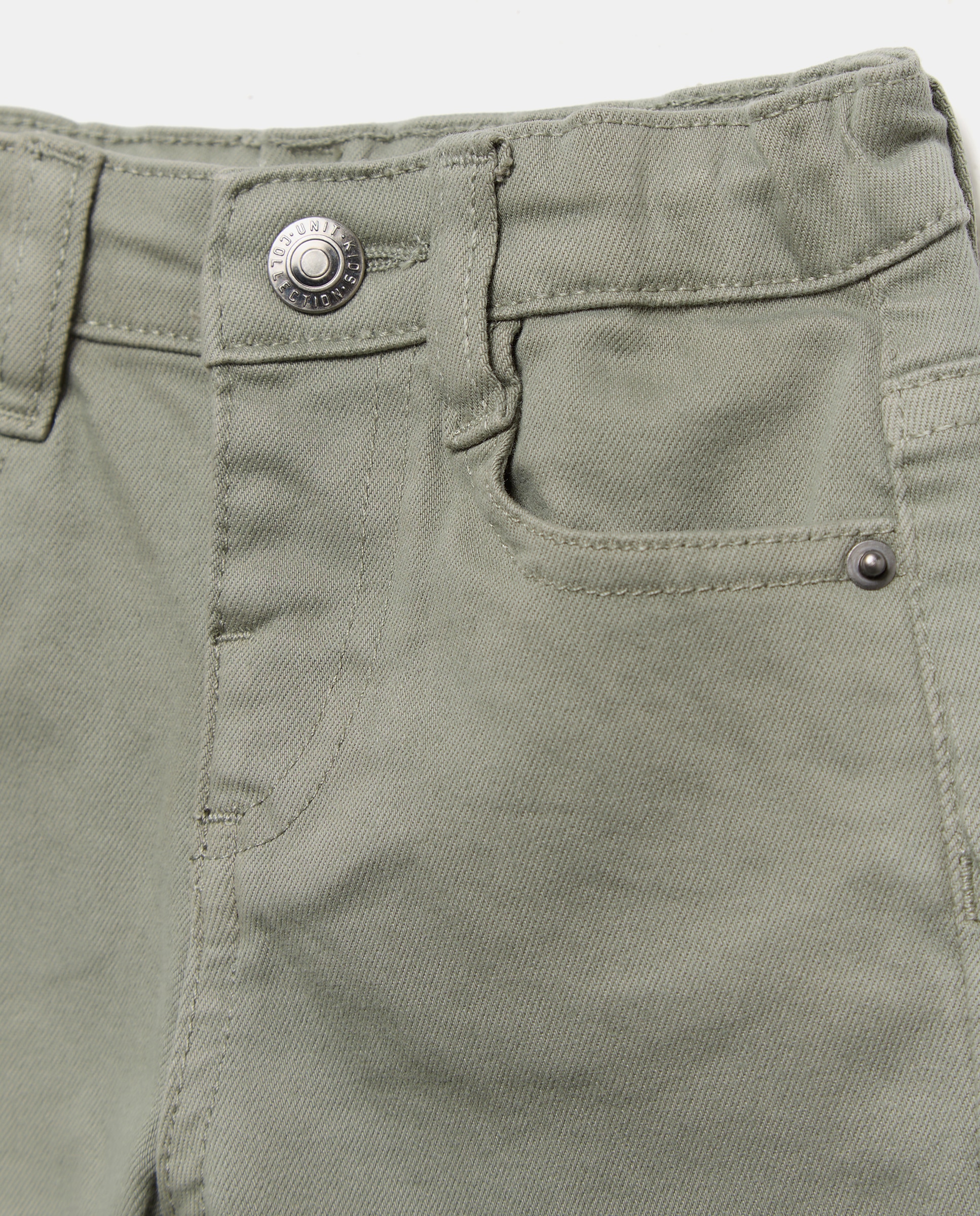 Bermuda de bebé denim color 5 bolsillos efecto lava 510 Verde claro-3
