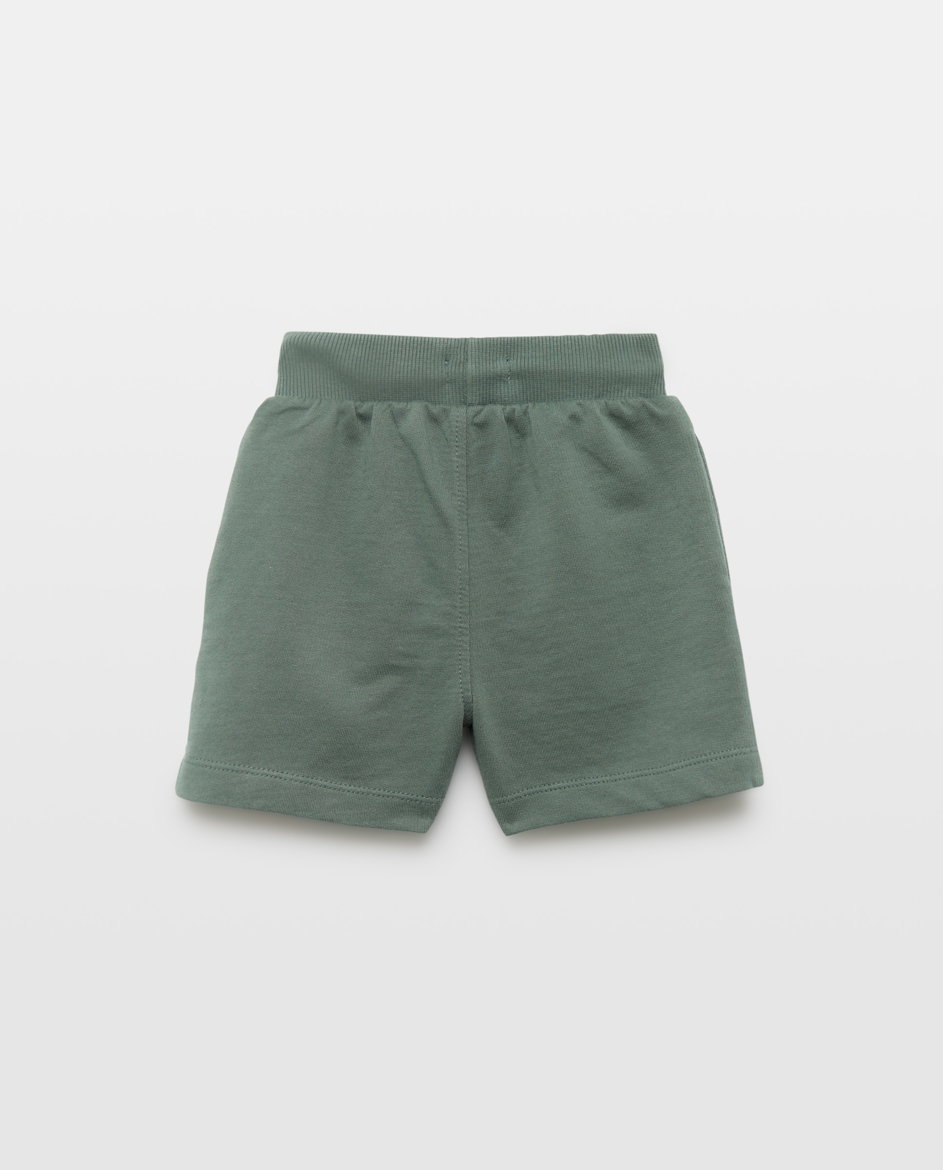 Bermuda de bebé felpa efecto lavado 530 Verde oscuro-2