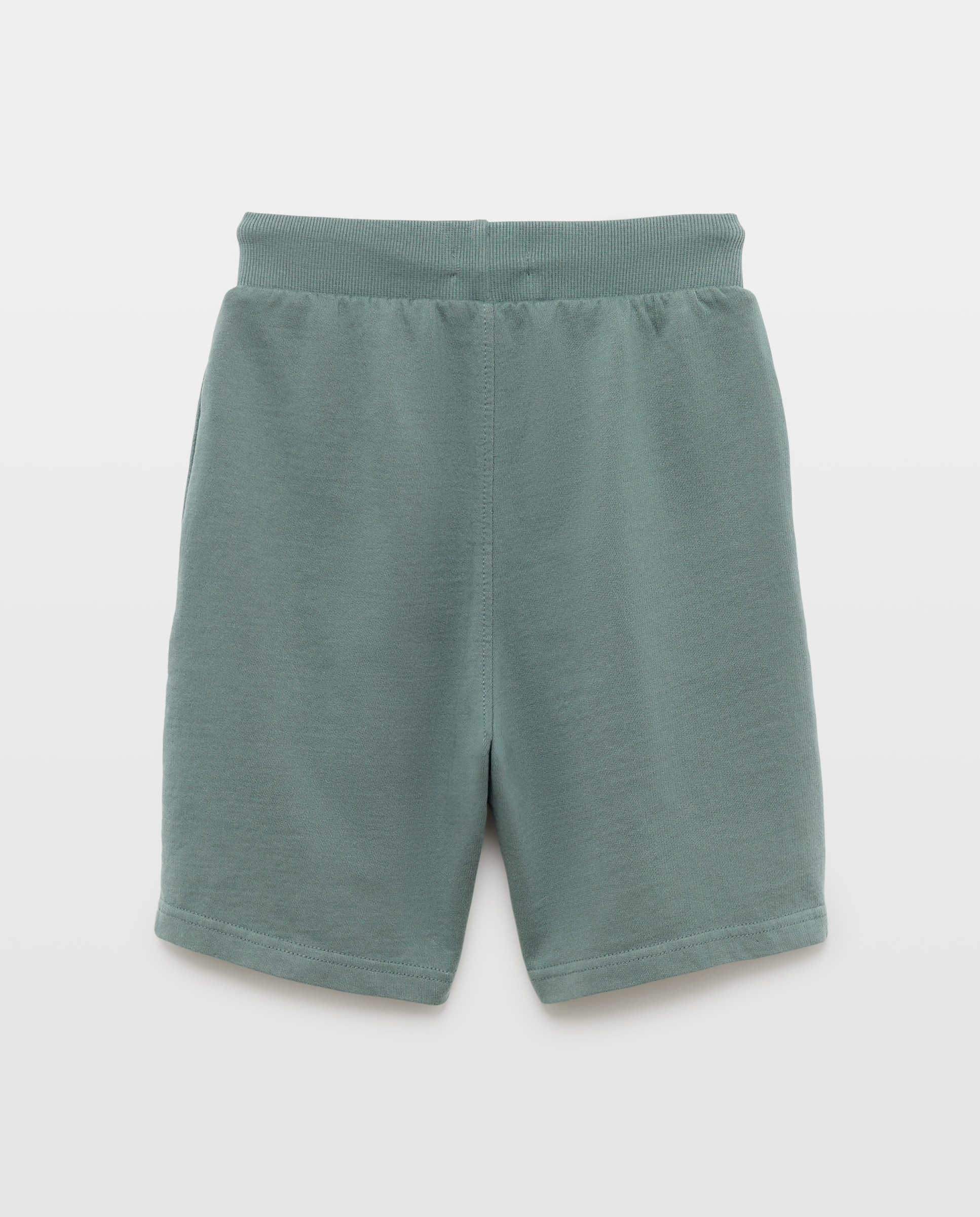 Bermuda de niño felpa efecto lavado 530 Verde oscuro-2