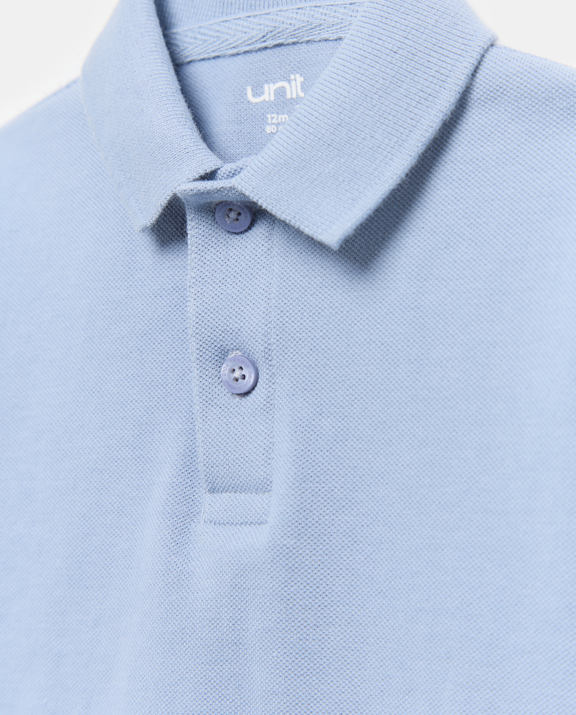 Polo de bebé piqué manga corta 400 Azul-3