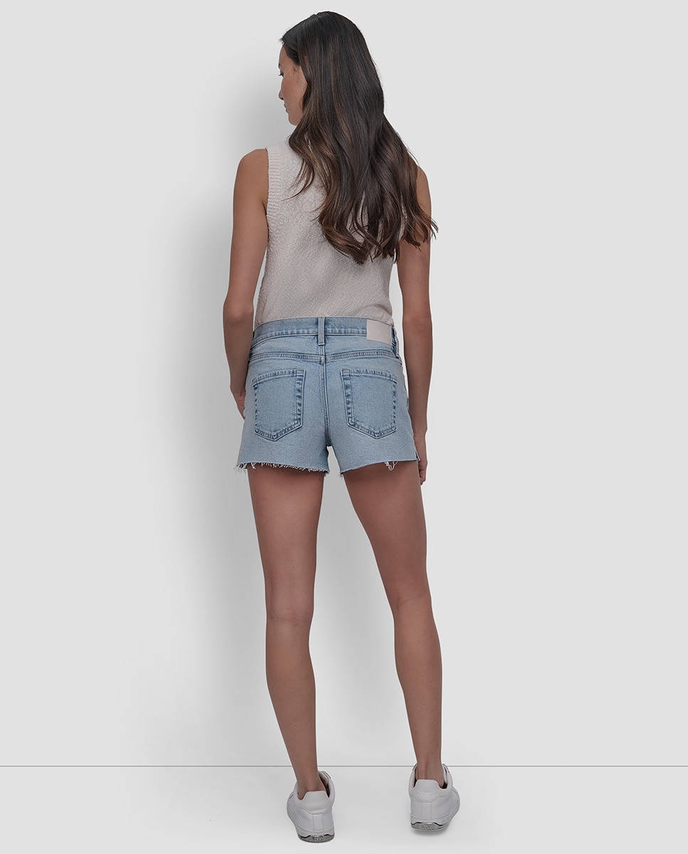 Imagen 4 de Vaqueros cortos de mujer de talle medio. - Dkny Jeans - Azul claro Azul claro