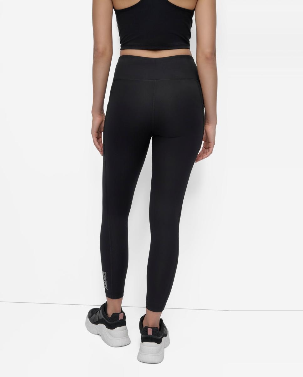 Malla técnica larga de mujer con logotipo de brillantes - Dkny Jeans - Negro Negro-4