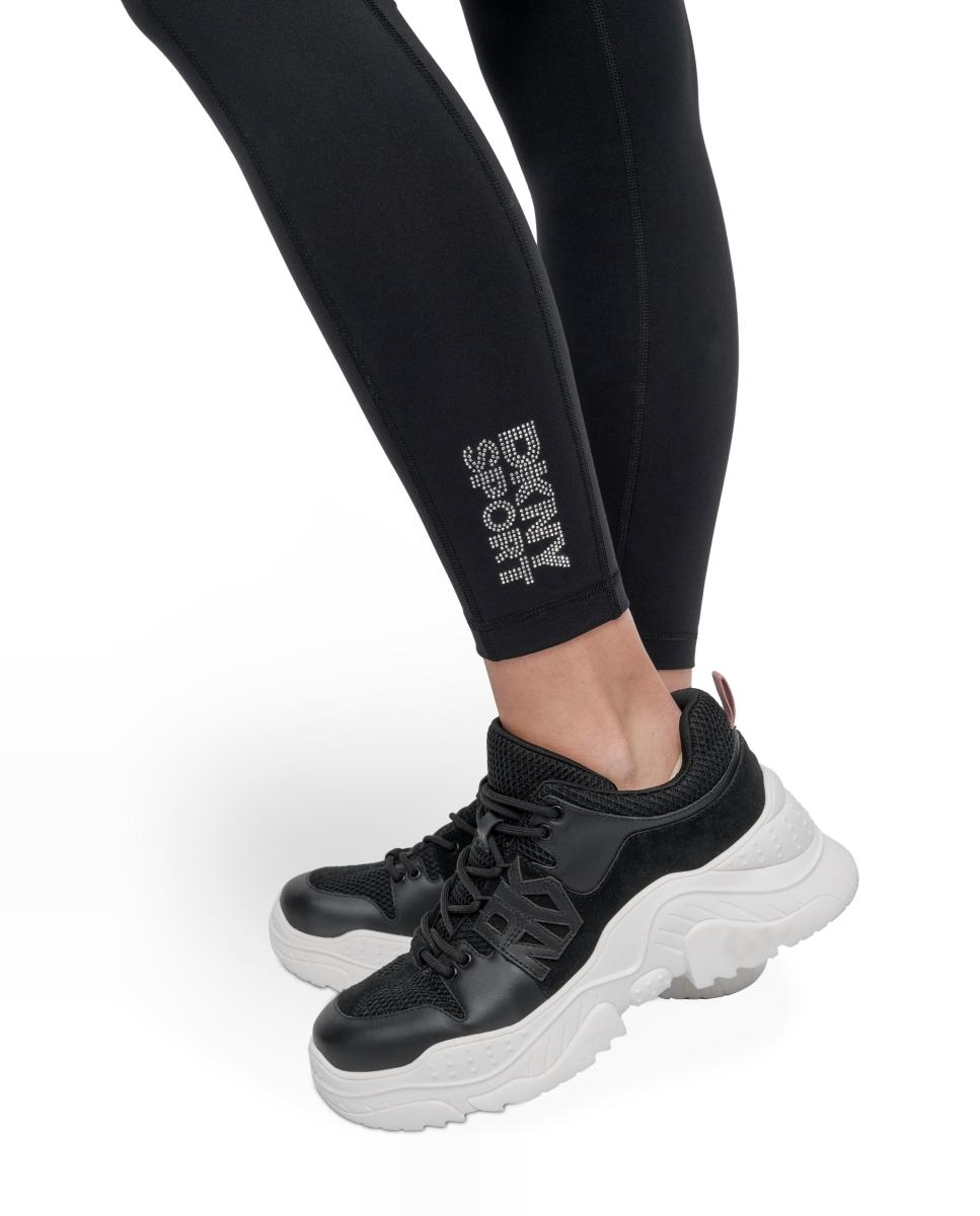 Malla técnica larga de mujer con logotipo de brillantes - Dkny Jeans - Negro Negro-5
