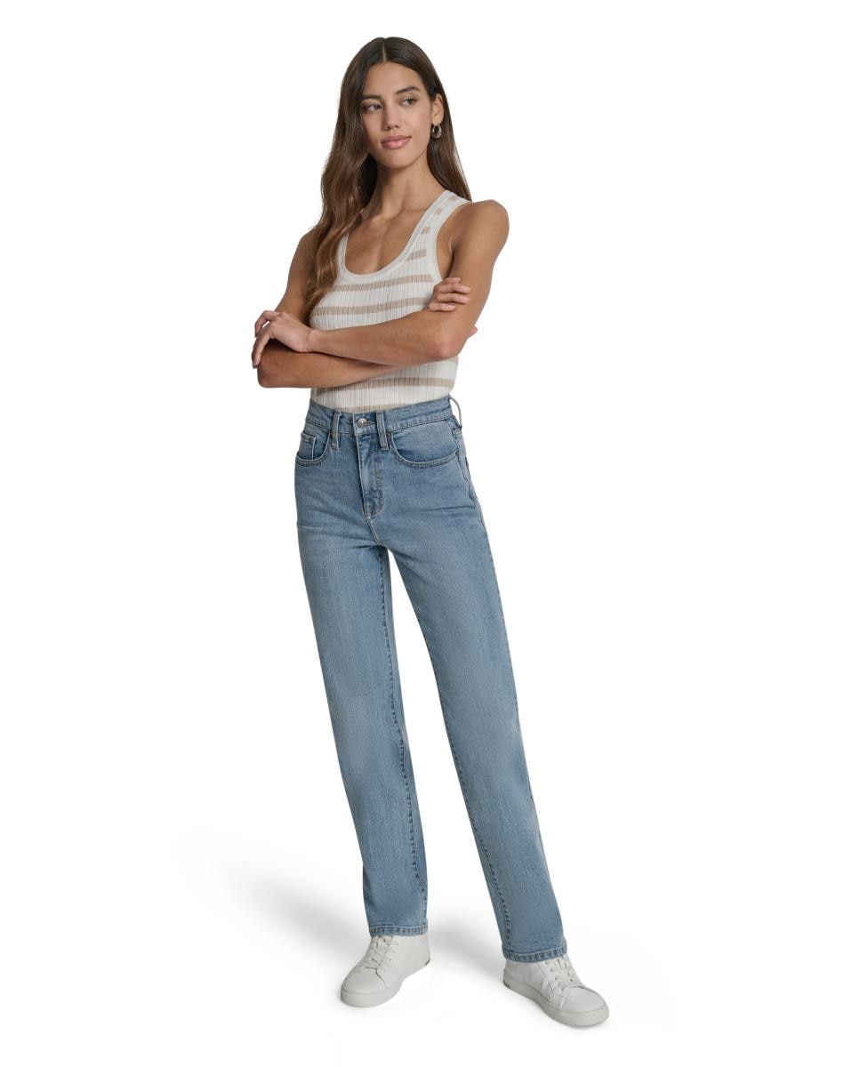 Imagem 0 de Calças de Ganga direitas cinco bolsos