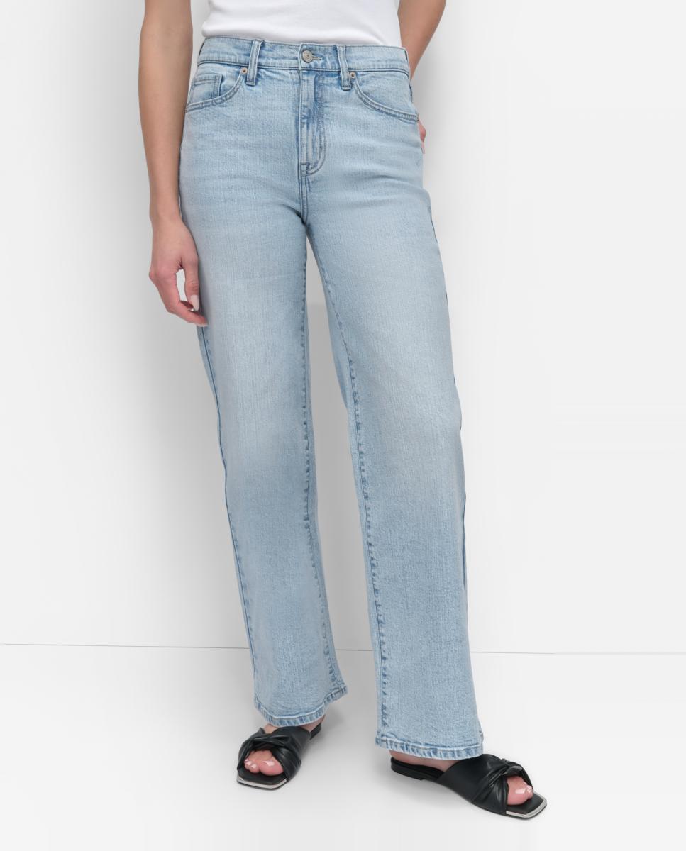 Jeans Straight com Cintura Média Azul-claro-2