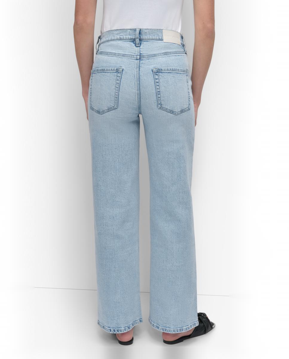 Jeans Straight com Cintura Média Azul-claro-3