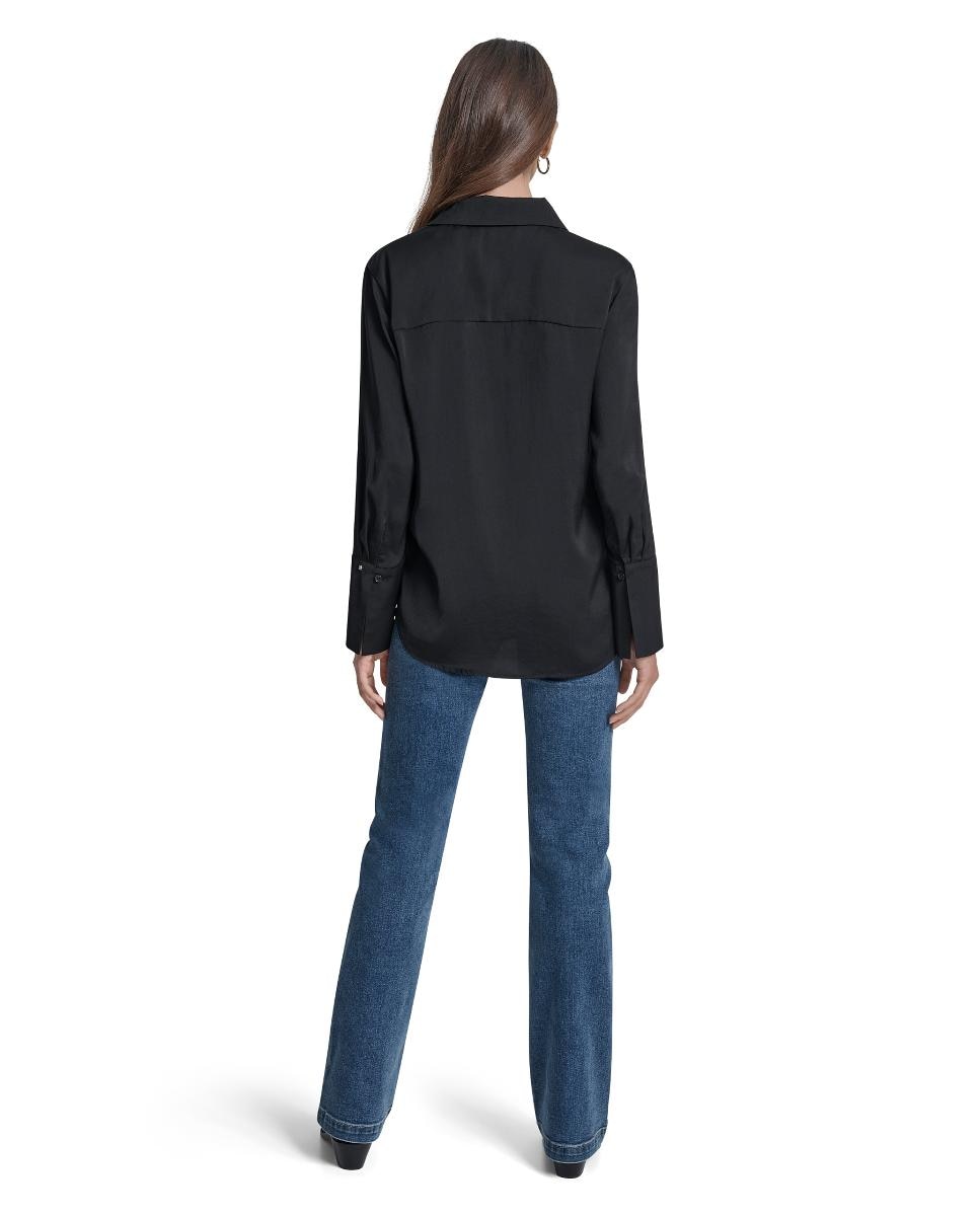 Camisa fluida Preto-3