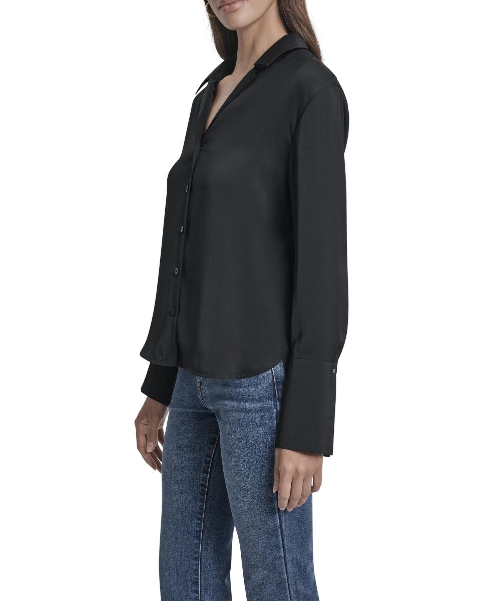 Camisa fluida Preto-4