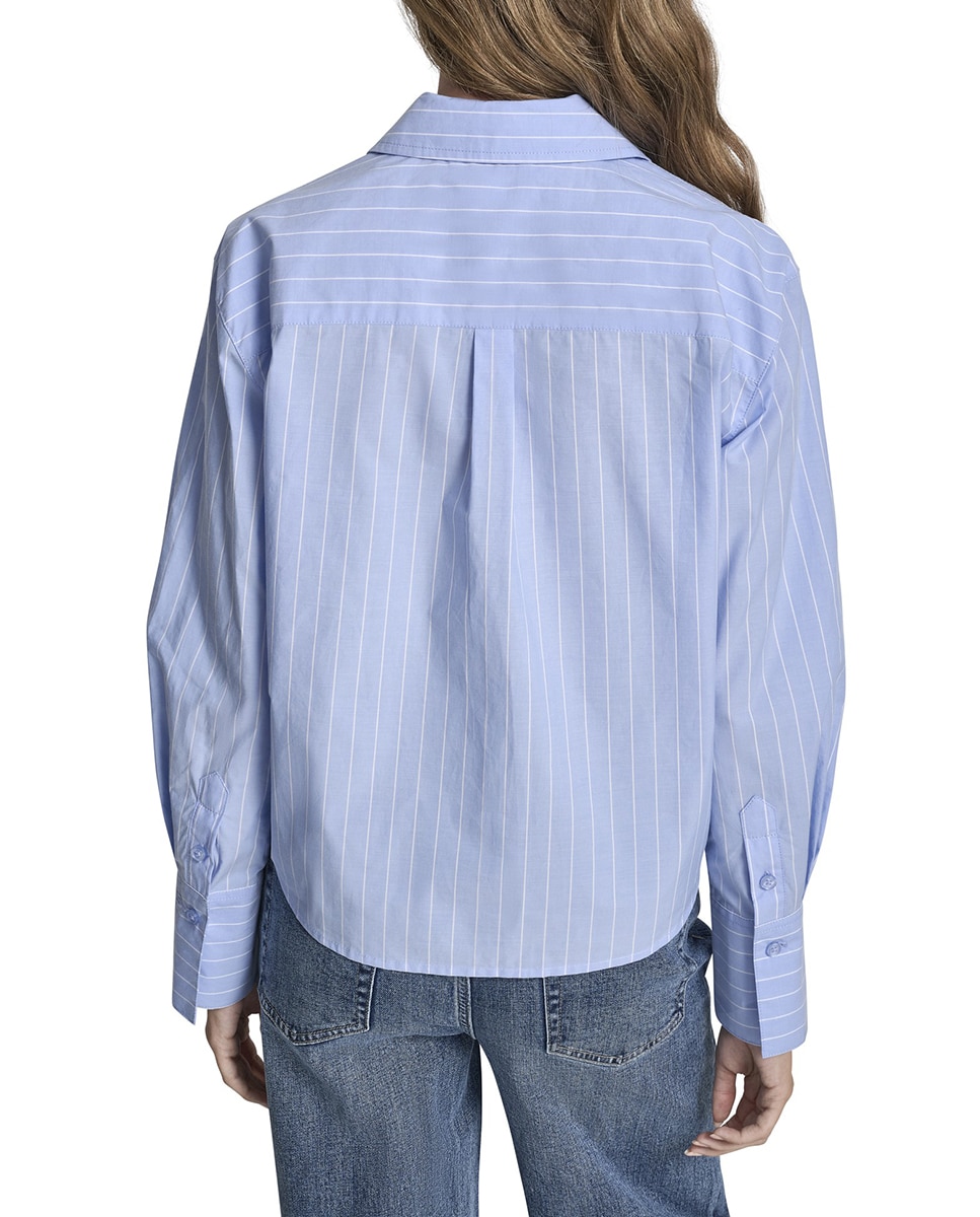 Camisa Cropped Azul-2