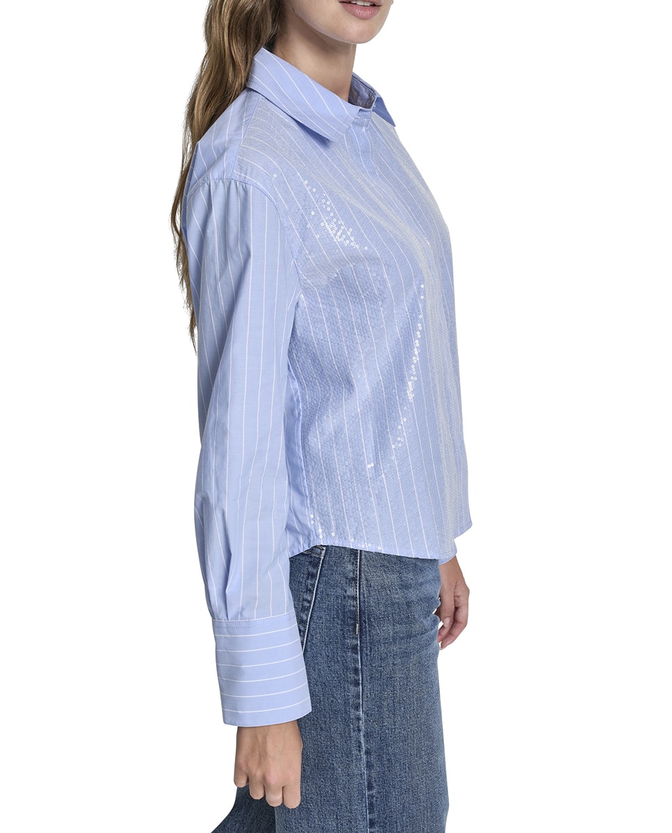 Camisa Cropped Azul-3