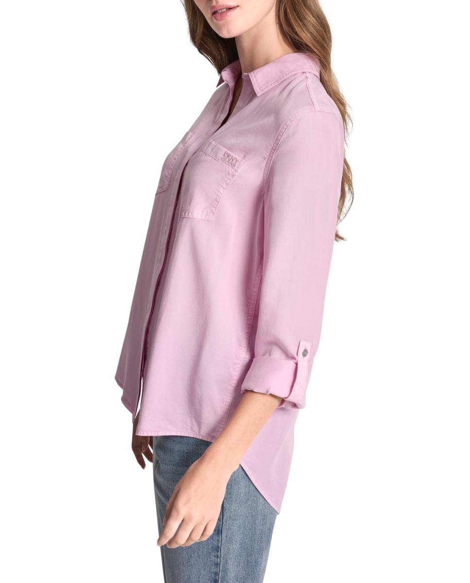 Camisa de Tencel Rosa-claro-3