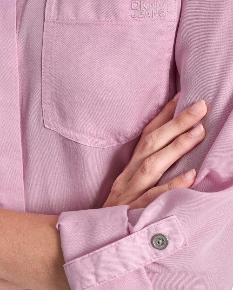 Camisa de Tencel Rosa-claro-4