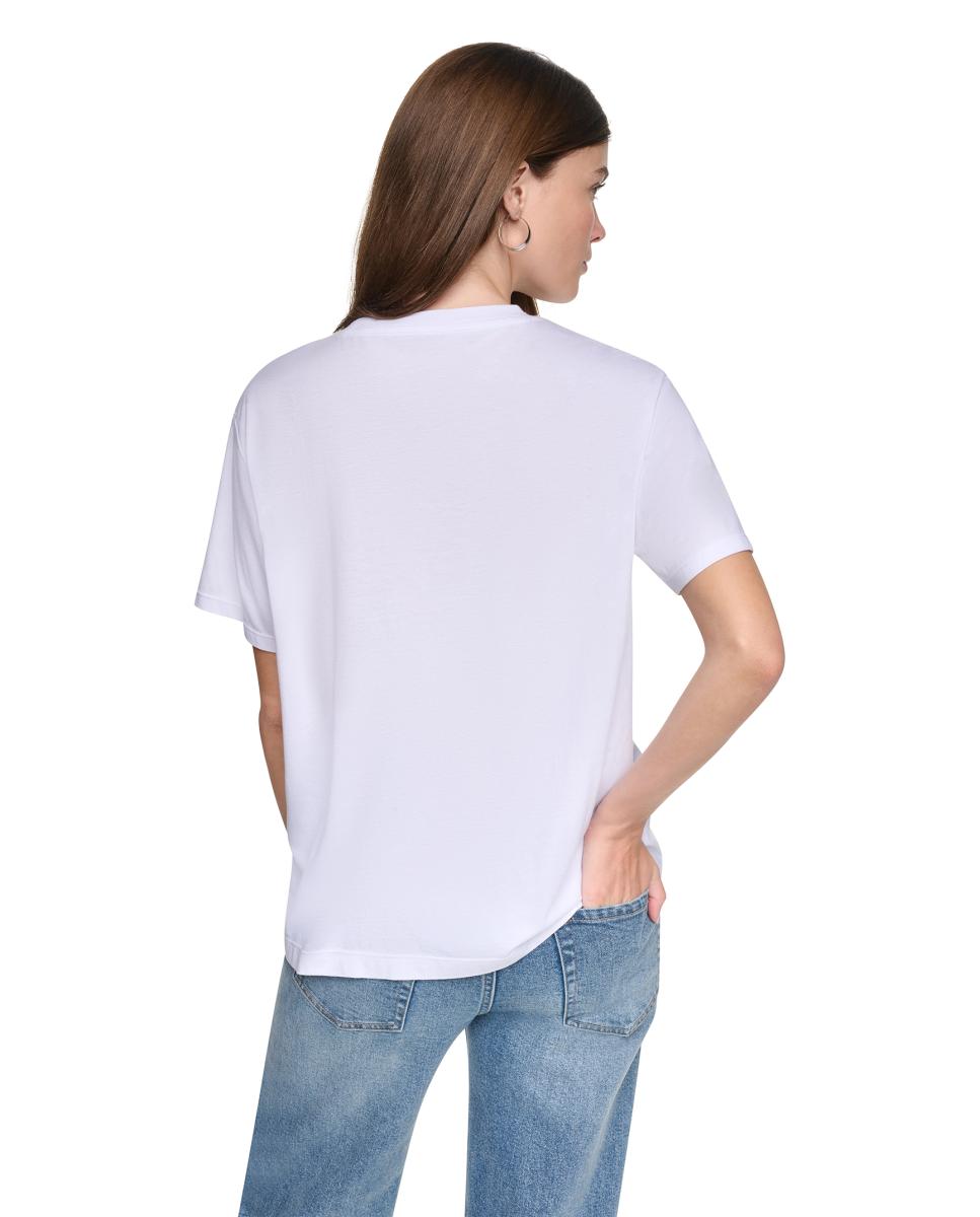 T-shirt de Manga Curta e Decote Redondo com Texto à Frente Multicolor-3