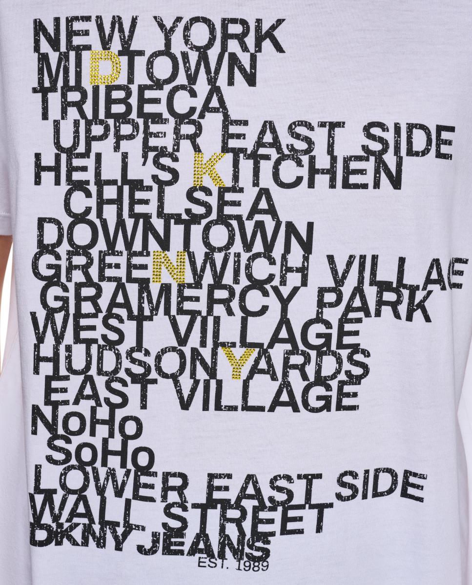 T-shirt de Manga Curta e Decote Redondo com Texto à Frente Multicolor-4