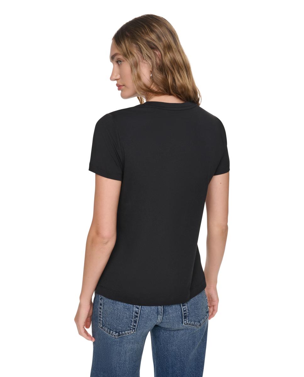 T-shirt de Manga Curta, Decote Redondo e Estampado Gráfico Impresso à Frente Multicolor-4