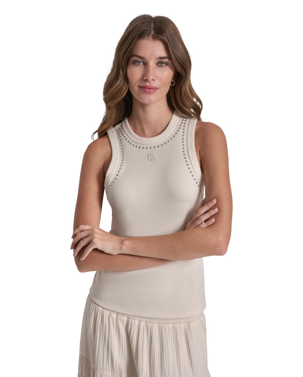 Imagen 3 de Tank top de mujer con detalle de strass - Dkny Jeans - Crema Crema