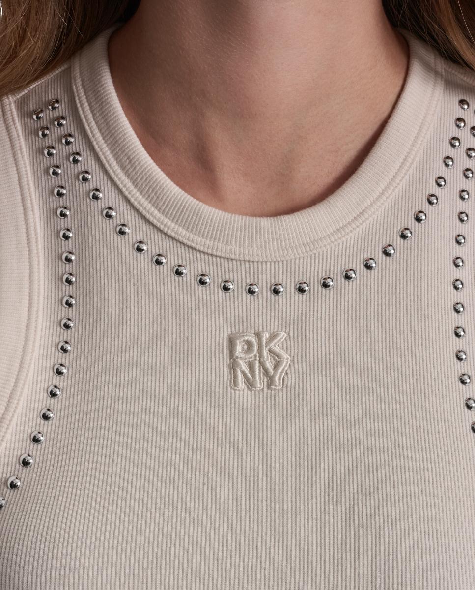 Imagen 4 de Tank top de mujer con detalle de strass - Dkny Jeans - Crema Crema