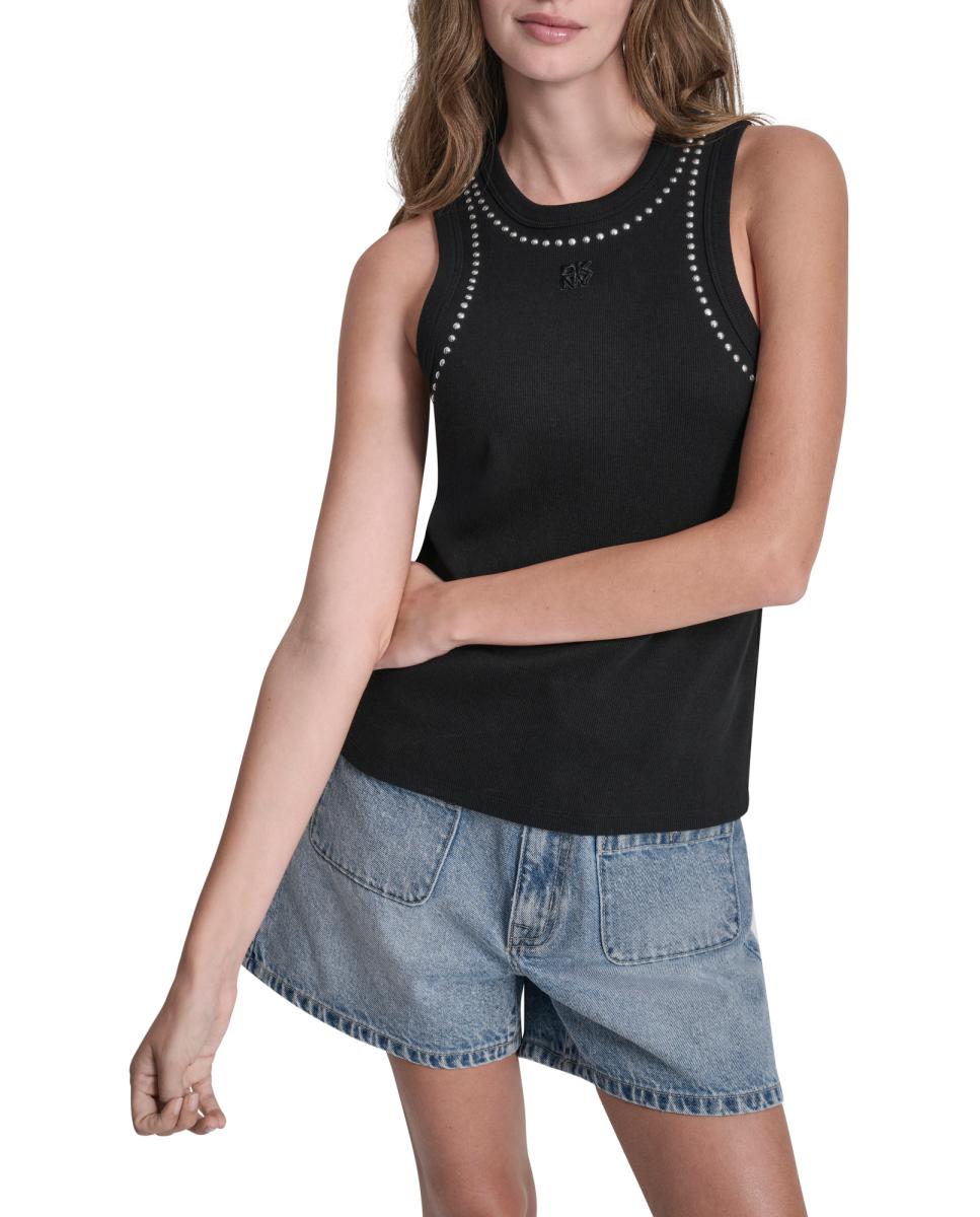 Top com detalhe de strass Preto-1