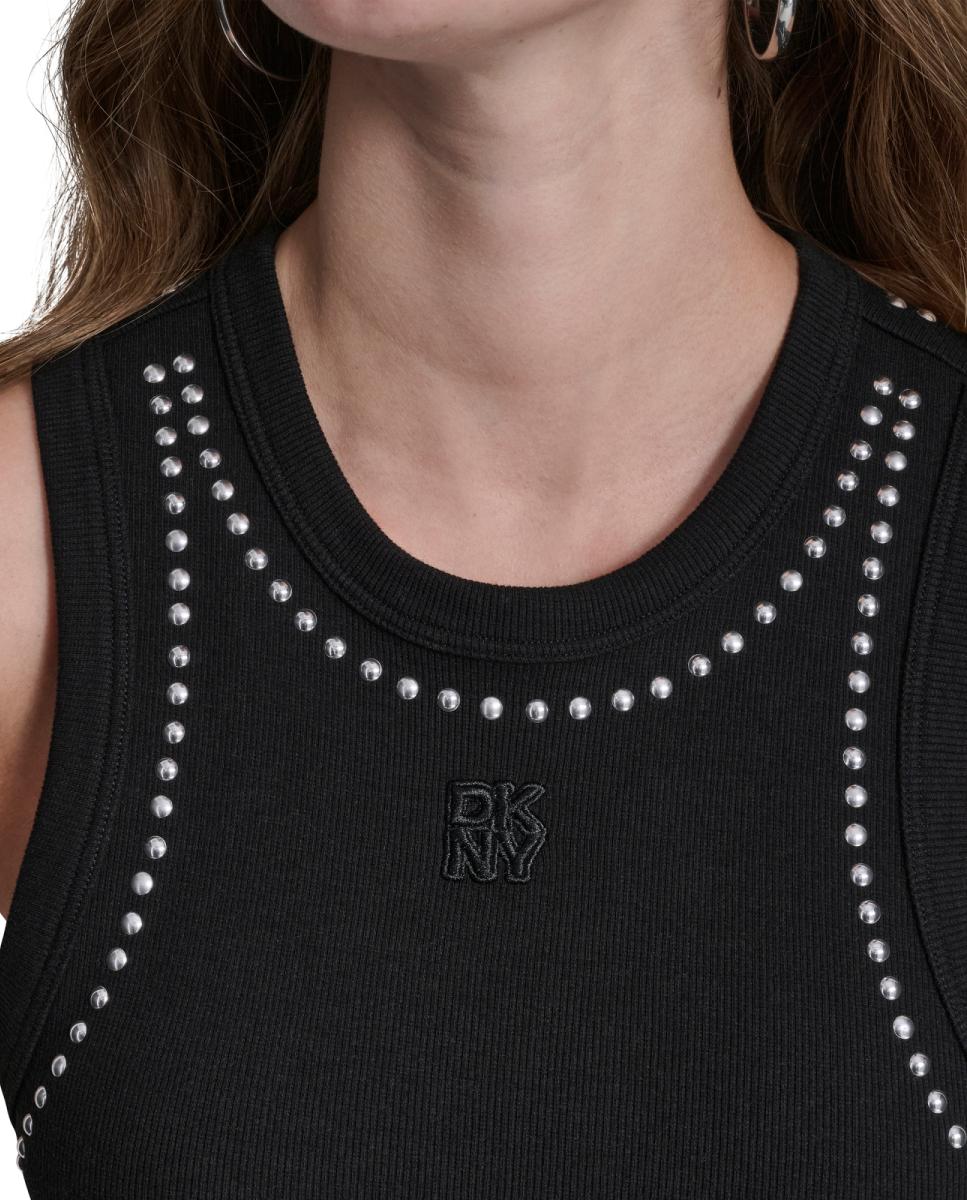 Top com detalhe de strass Preto-4