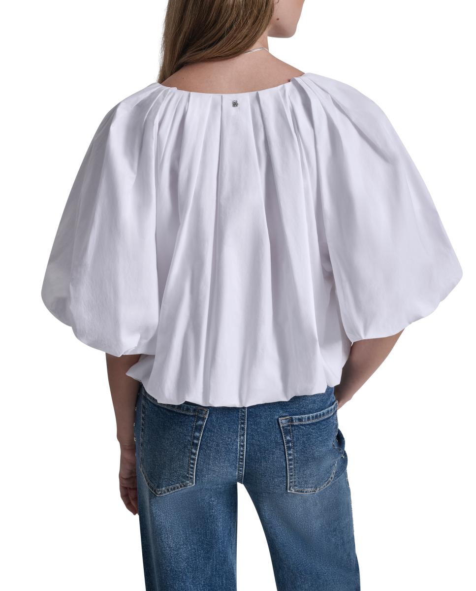 Blusa com Mangas em Balão Branco-2