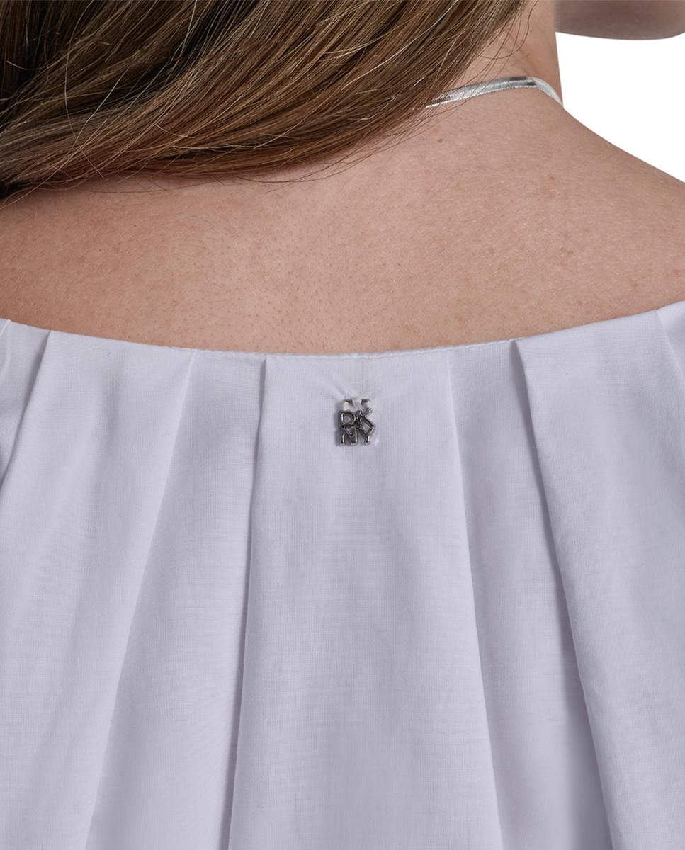 Blusa com Mangas em Balão Branco-4