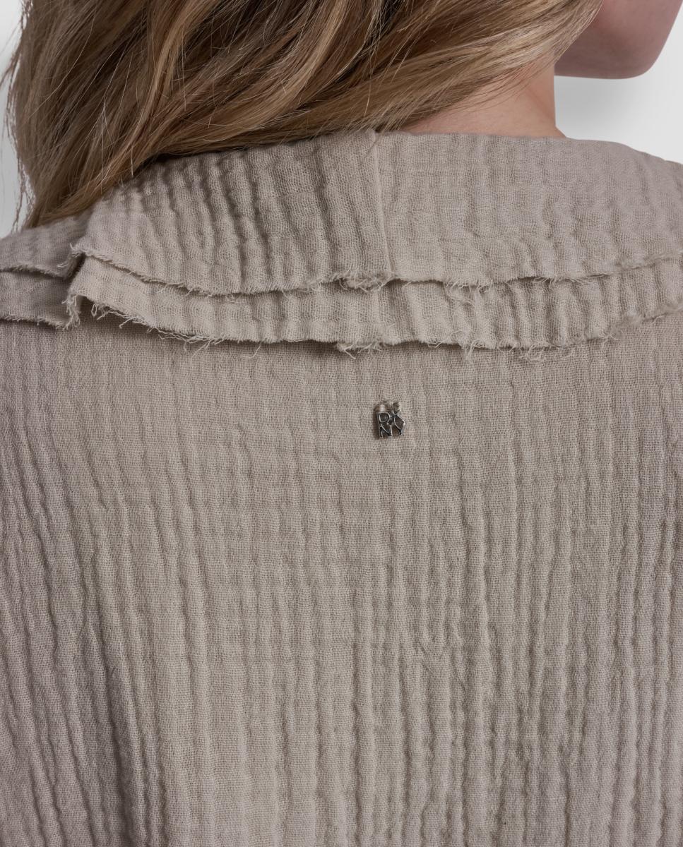 Blusa com Folhos à Frente Azul-claro-5
