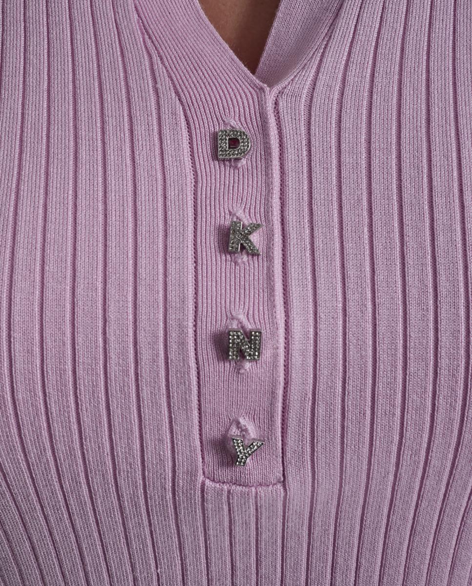 Polo de malha e manga curta Rosa-claro-3