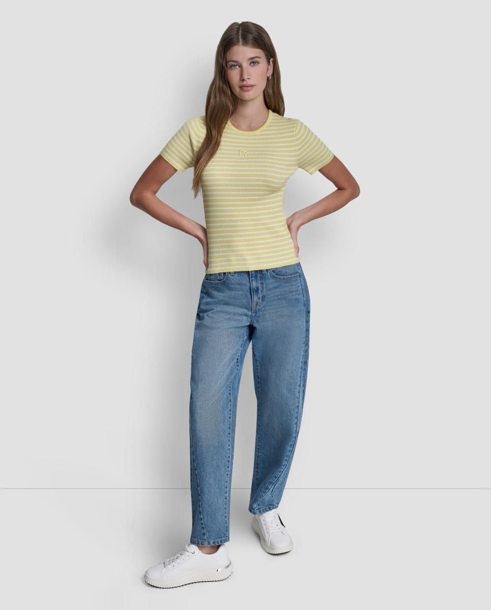 Top às Riscas Amarelo-5