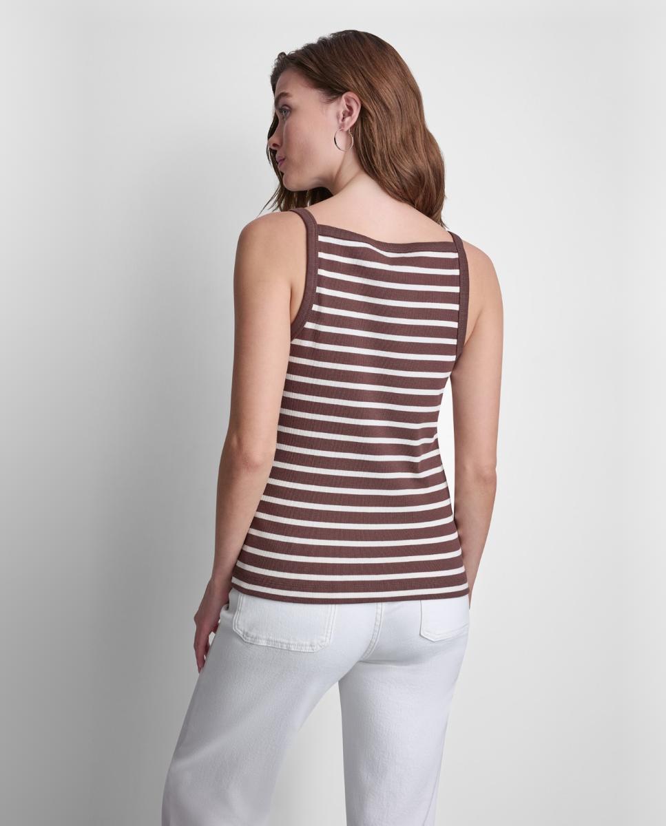T-shirt de Alças com Decote à Barco e Estampado de Marinheiro Multicolor-2
