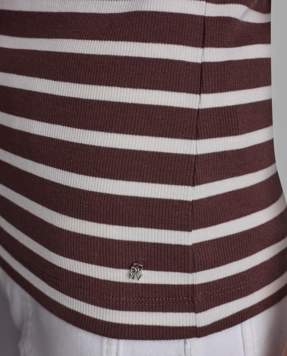 T-shirt de Alças com Decote à Barco e Estampado de Marinheiro Multicolor-3