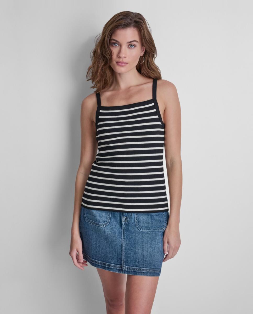 Imagem 0 de T-shirt de Alças com Decote à Barco e Estampado de Marinheiro