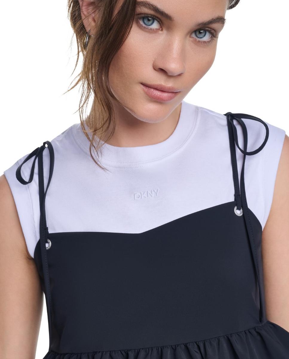 Top de tirantes de mujer con detalle de lazos en los hombros - Dkny Jeans - Negro Negro-3